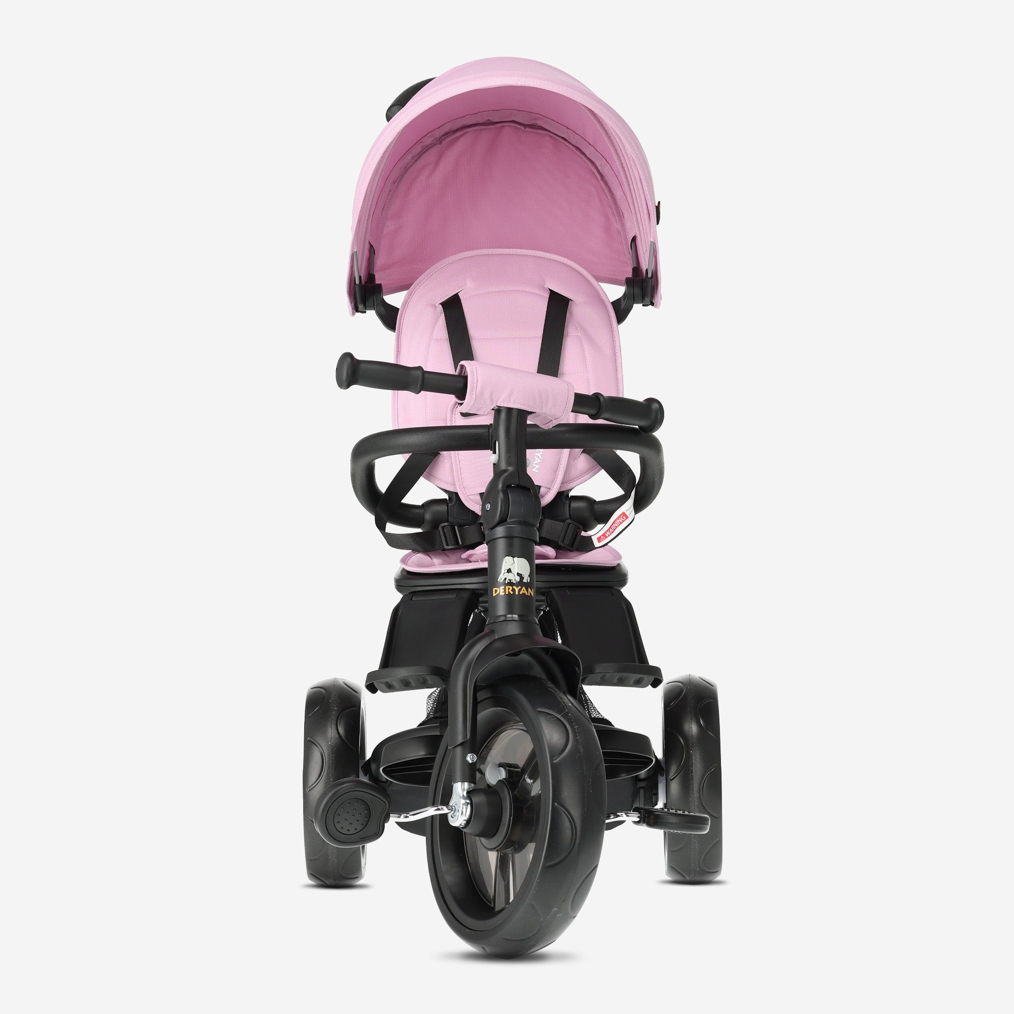 Explorer Luxe Driewieler met duwstang - Opvouwbaar met mandje roze