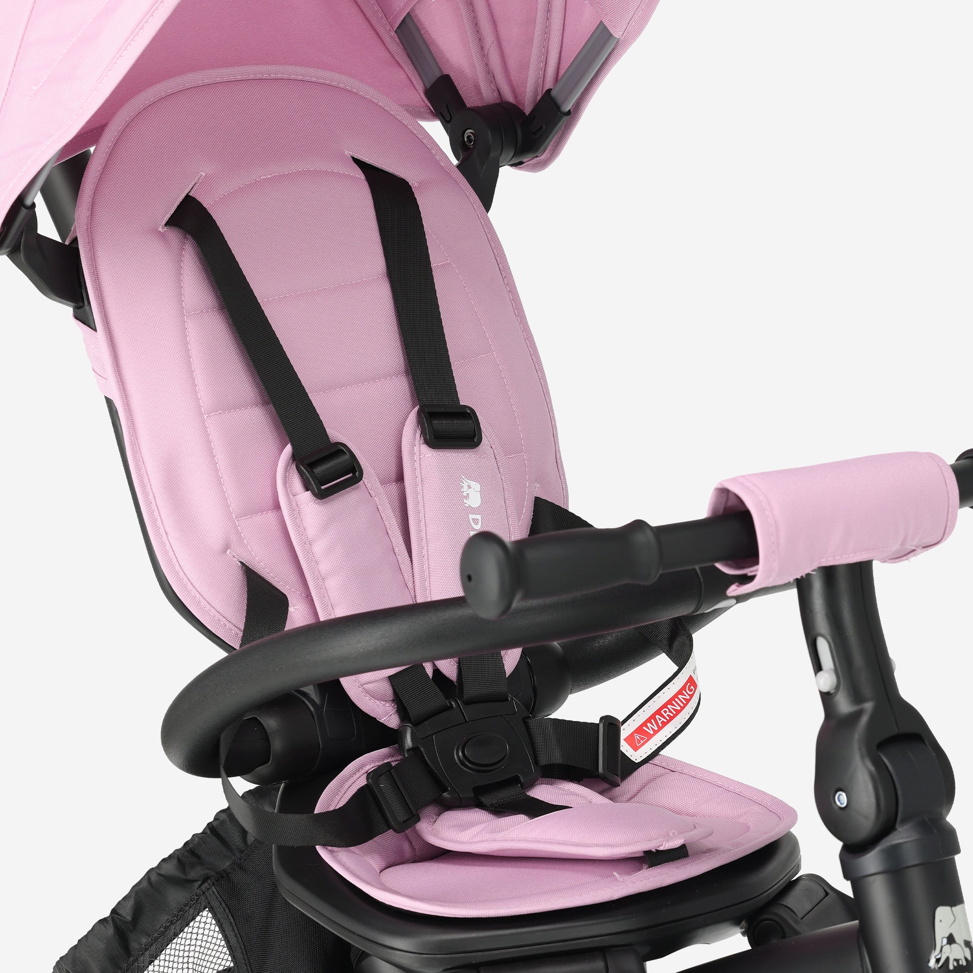 Explorer Luxe Driewieler met duwstang - Opvouwbaar met mandje roze