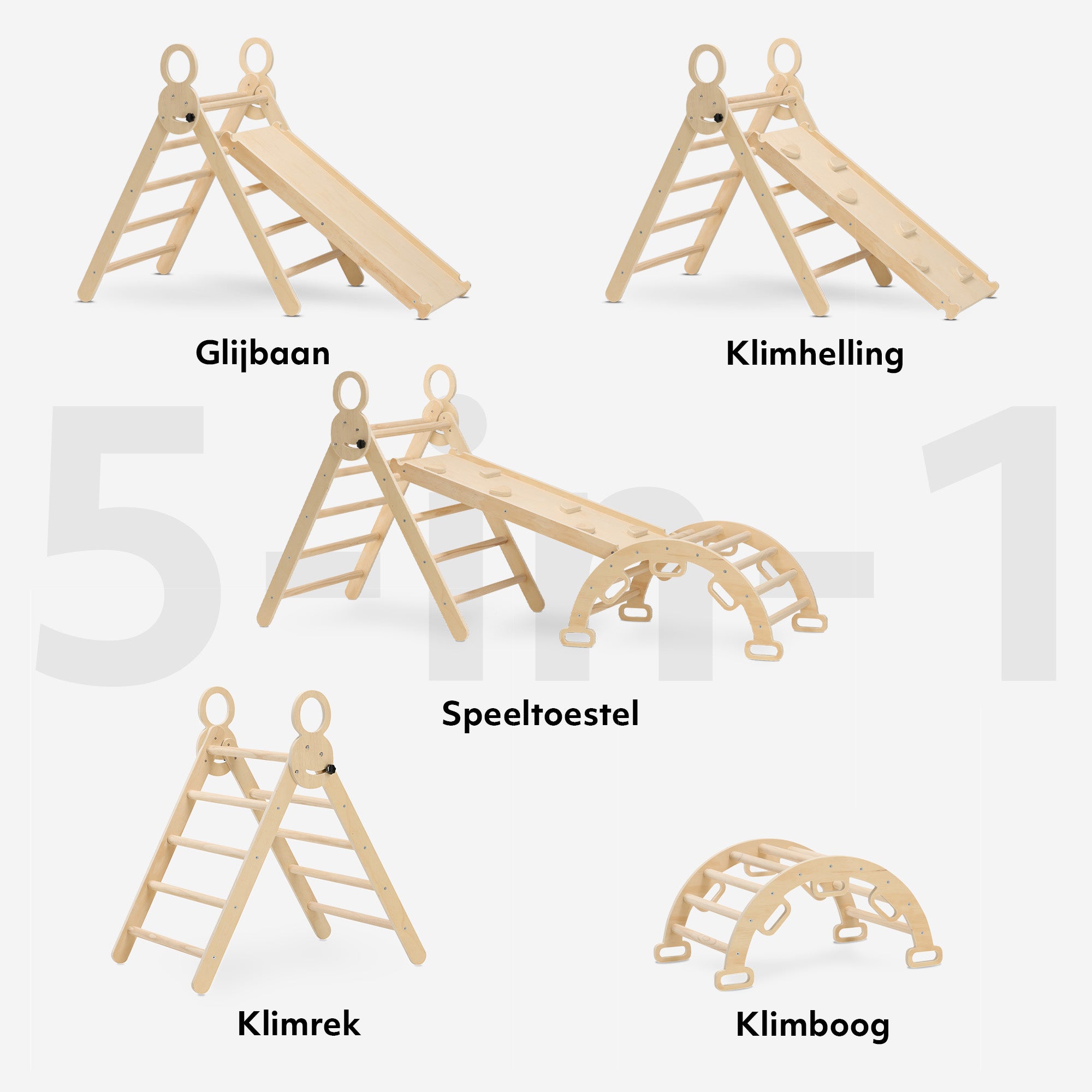 Deryan Luxe Opvouwbare Driehoek met Klimboog en Helling met Klimrek/Glijbaan