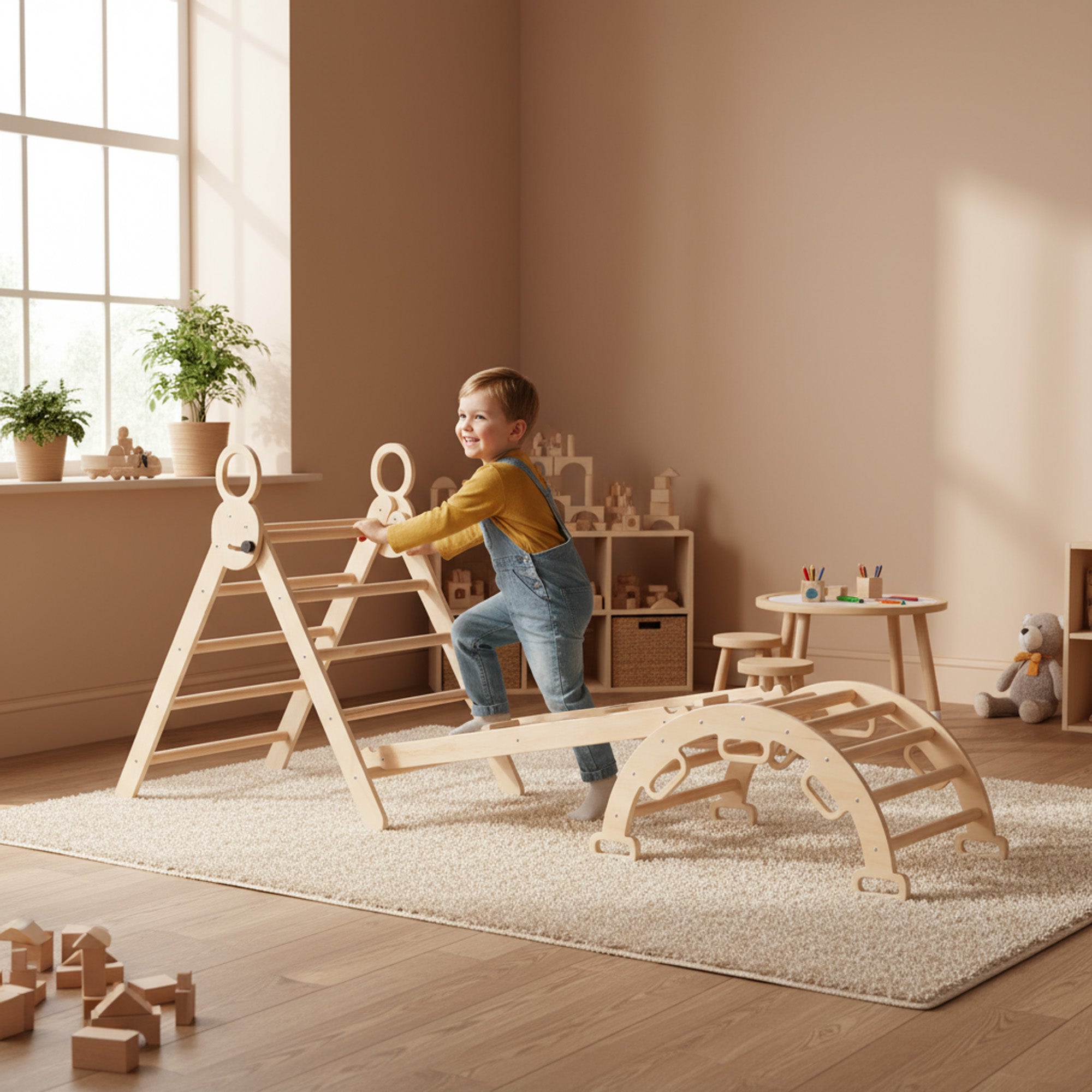 Deryan Luxe Opvouwbare Driehoek met Klimboog en Helling met Klimrek/Glijbaan
