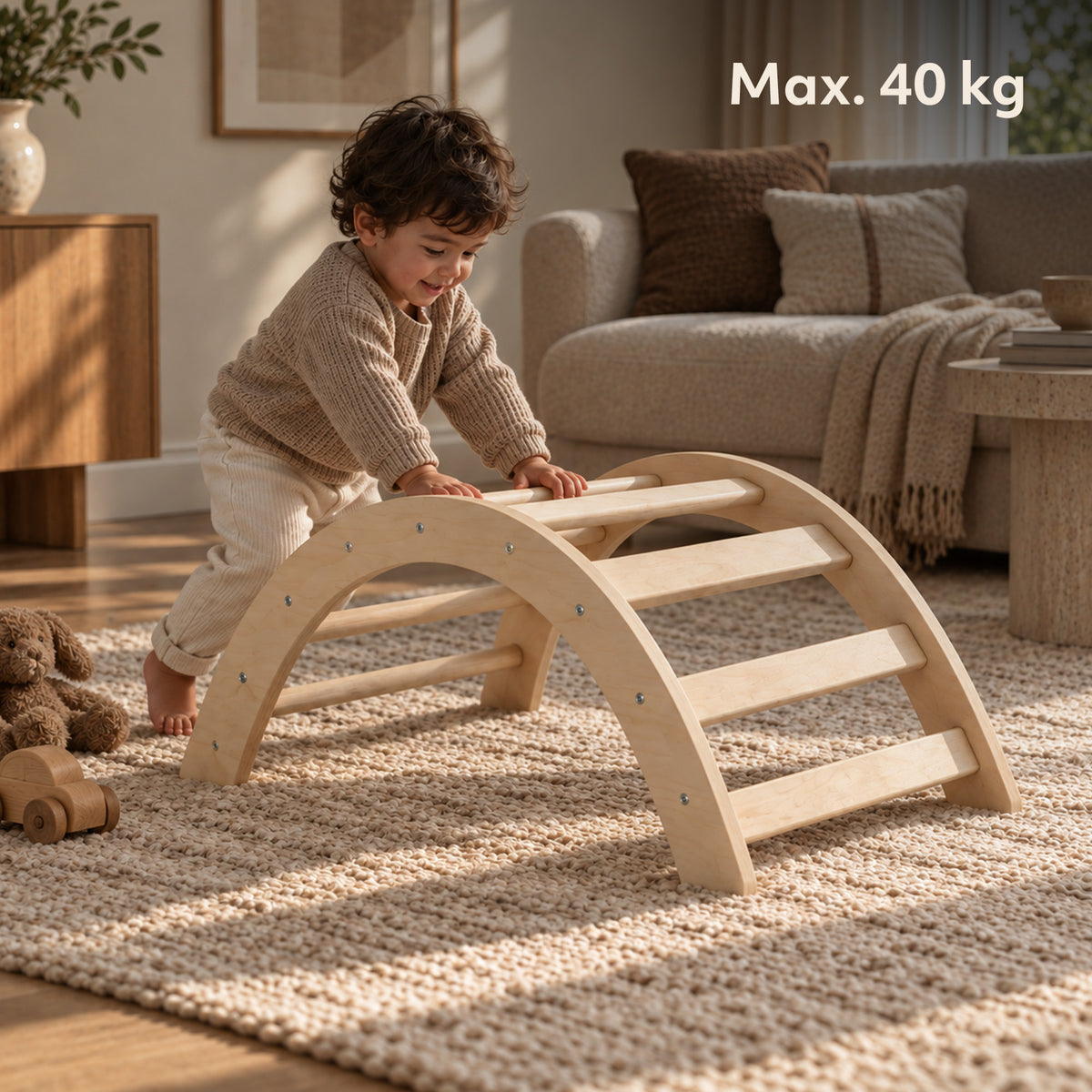 Luxe Mini Klimrek - Driehoek, Klimboog en Glijbaan - Incl. Kussen