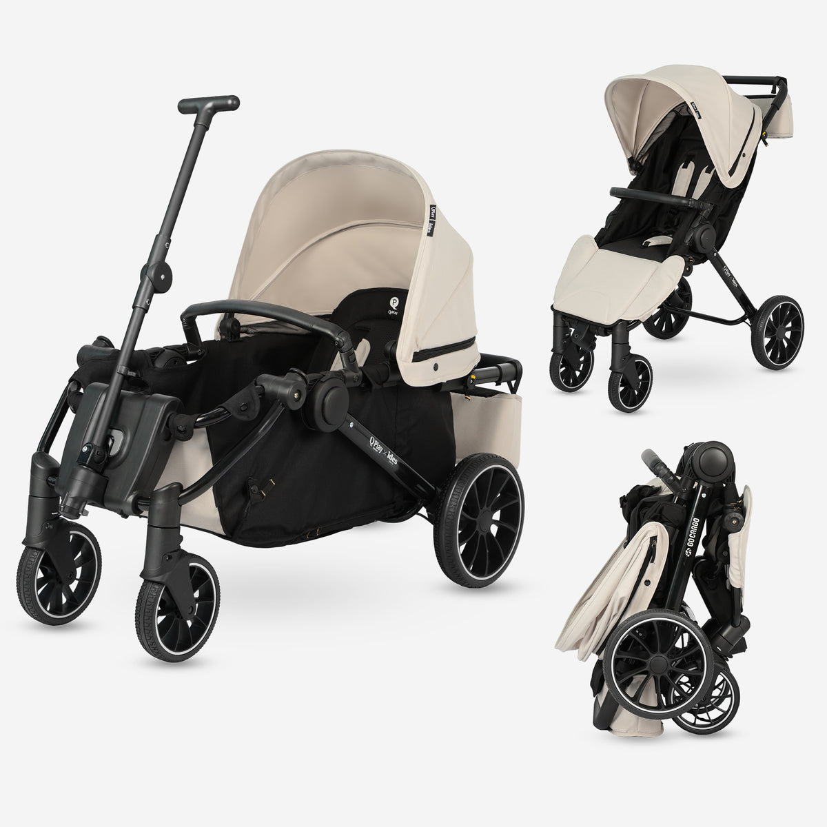 Qplay Go Cargo Kinderwagen & Bollerwagen – Beige