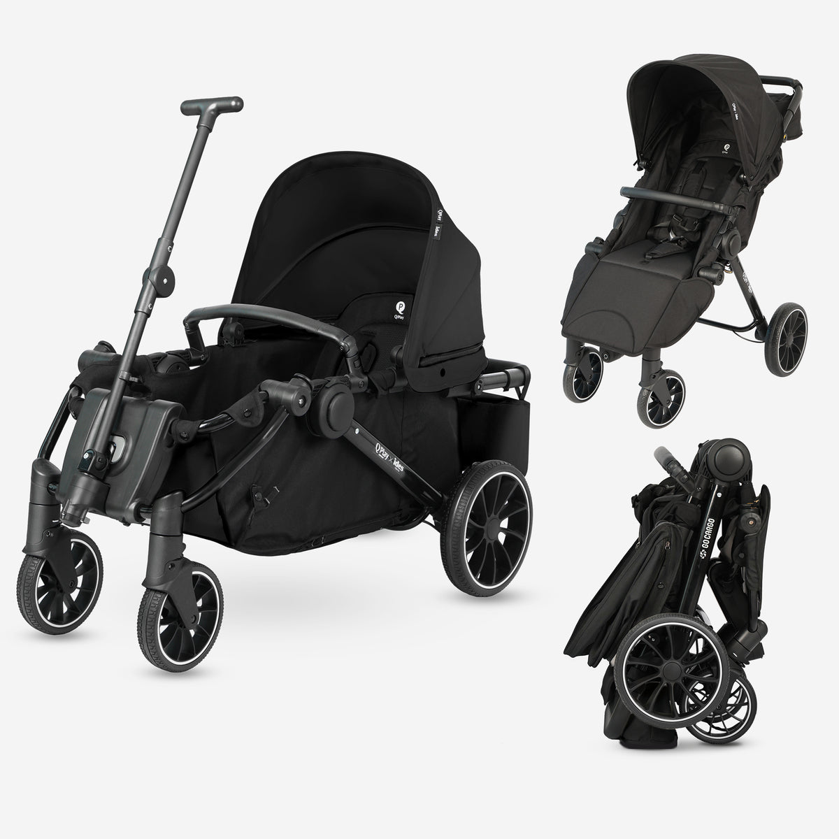 Qplay Go Cargo Kinderwagen & Bollerwagen – Schwarz