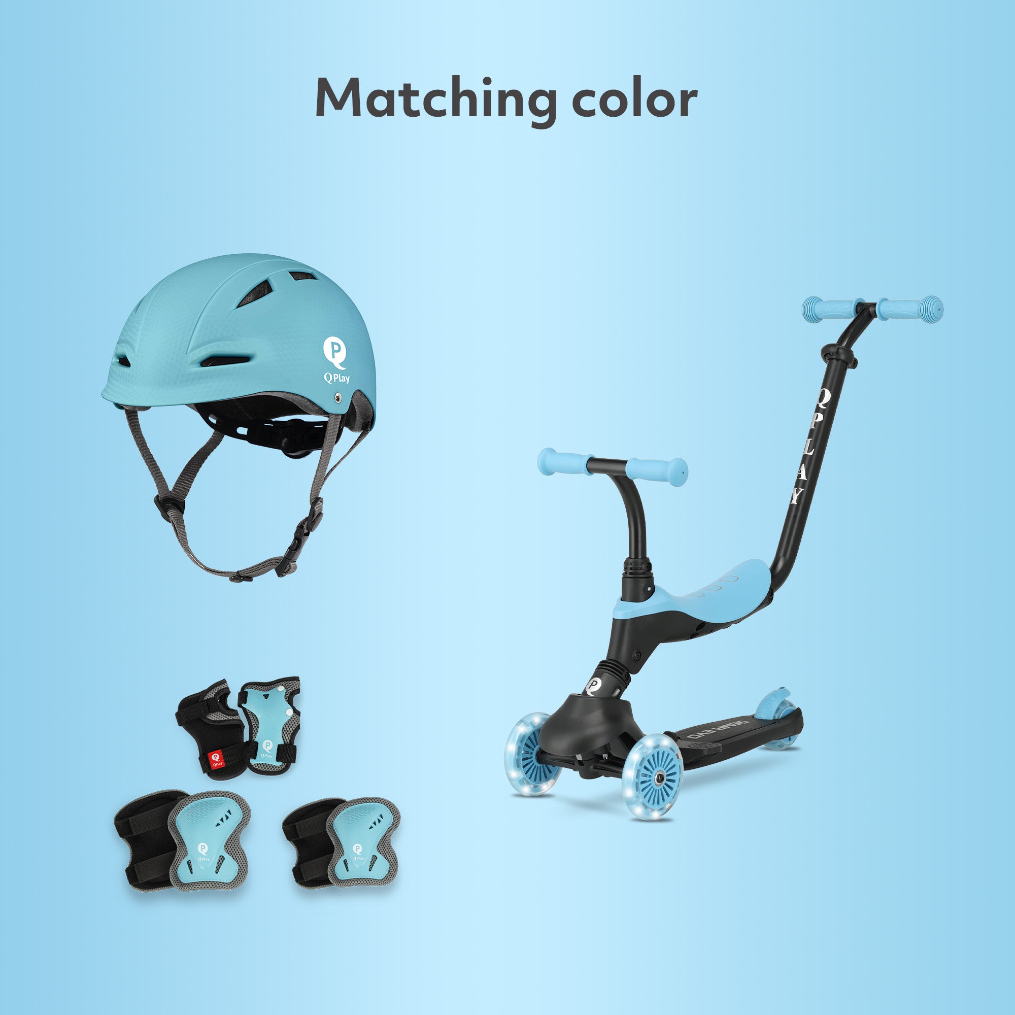 Qplay Kinderhelm - Veilige helm voor Kinderen - Maat M - Blauw