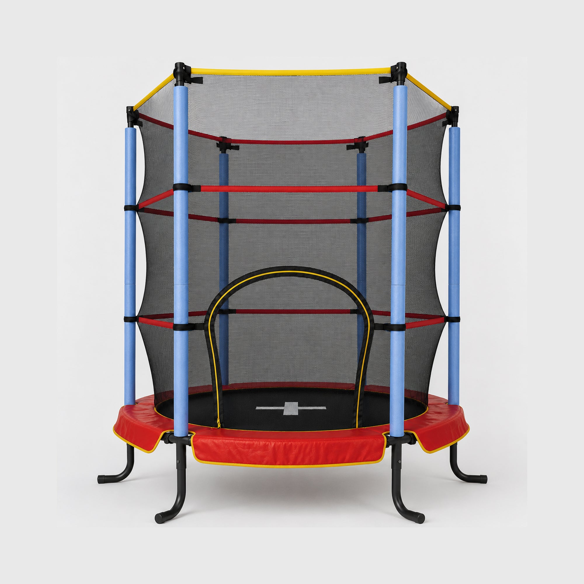 Mooiys Indoor Kindertrampoline 140cm - Met Veiligheidsnet - Rood