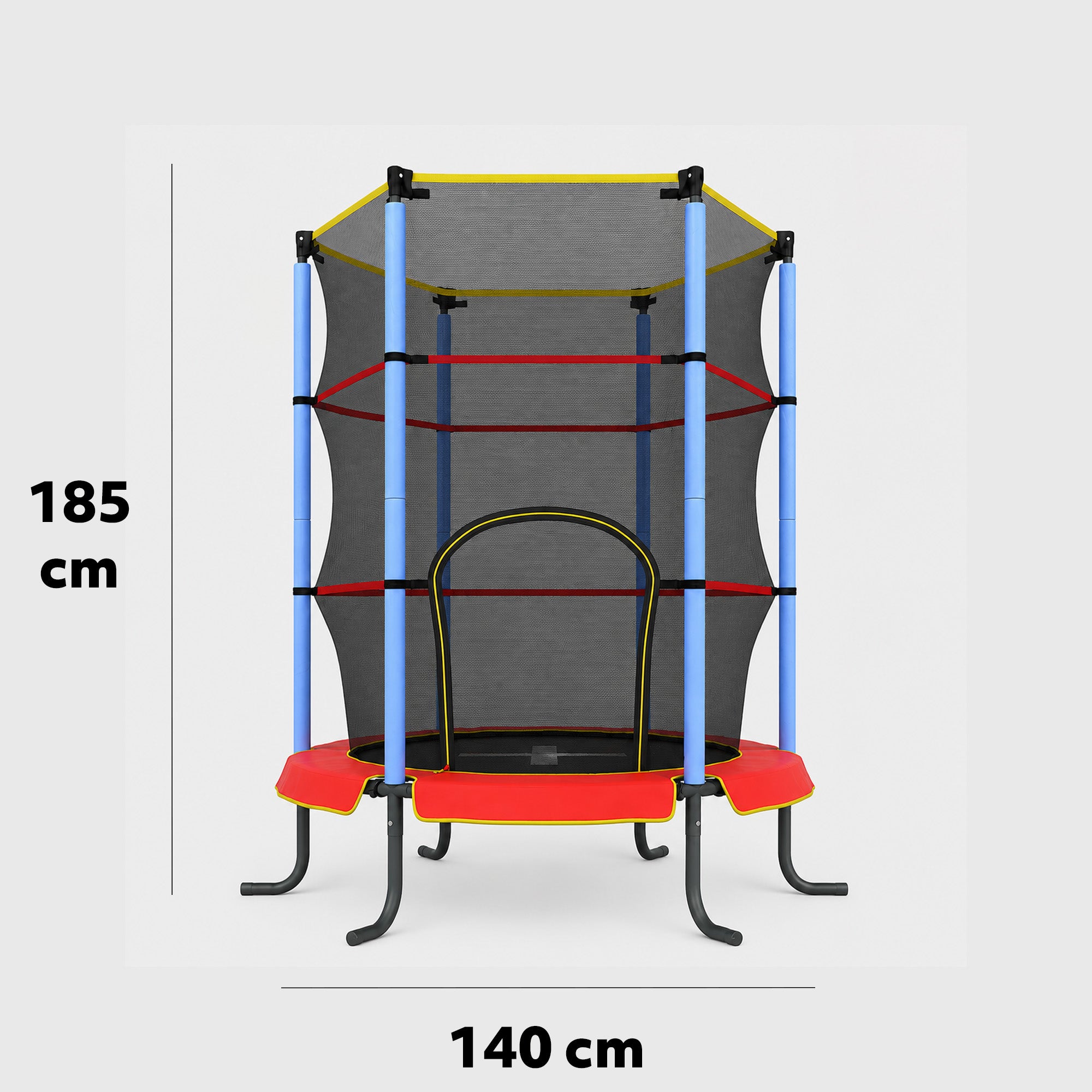 Mooiys Indoor Kindertrampoline 140cm - Met Veiligheidsnet - Rood