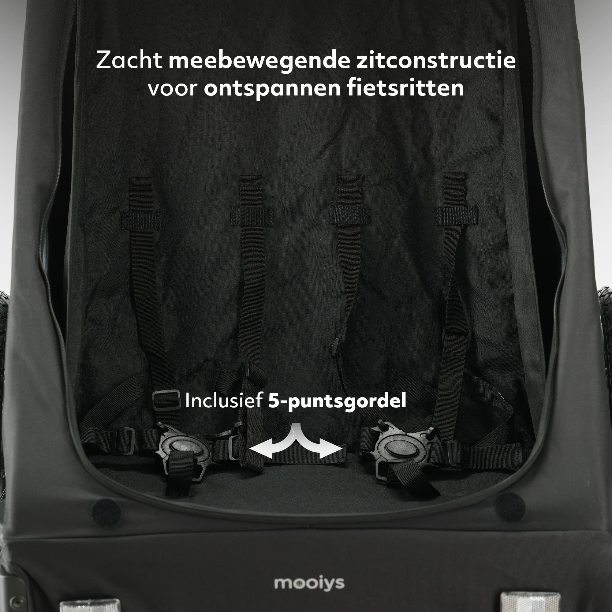 Mooiys Track Fietskar - 2 persoons fietskar - Zwart