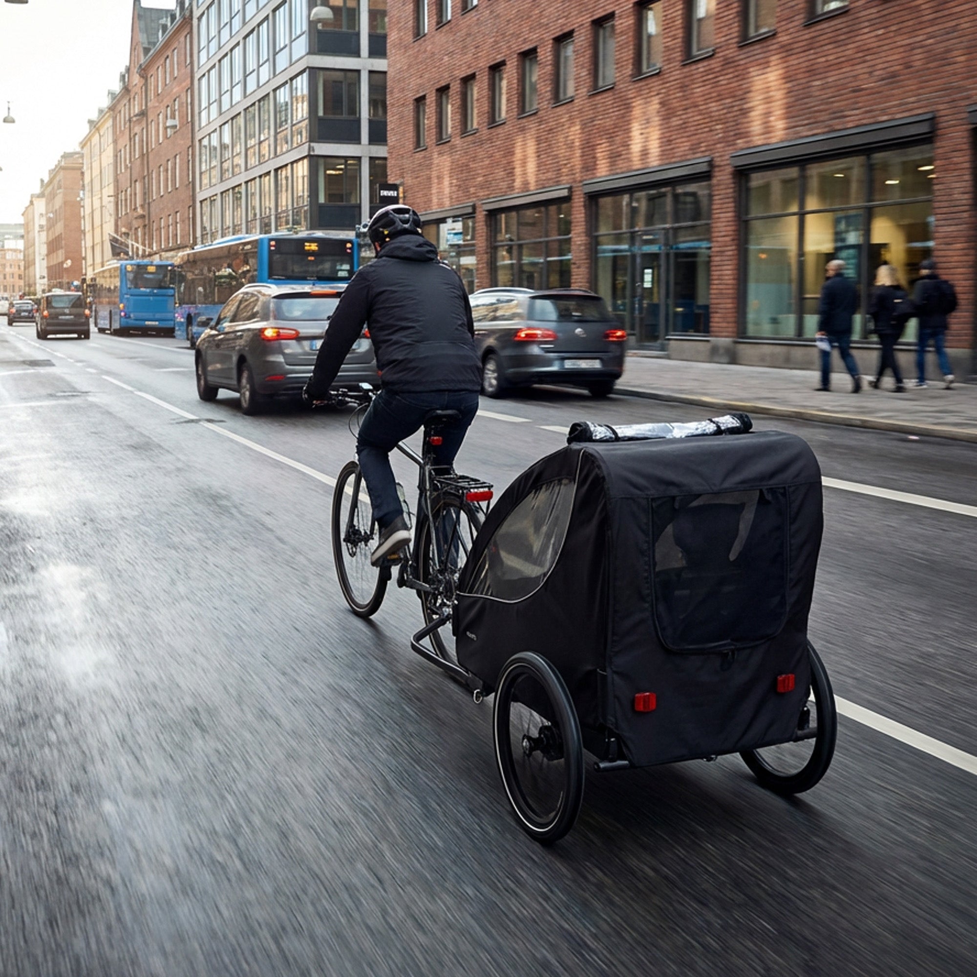 Mooiys Track Fietskar - 2 persoons fietskar - Zwart