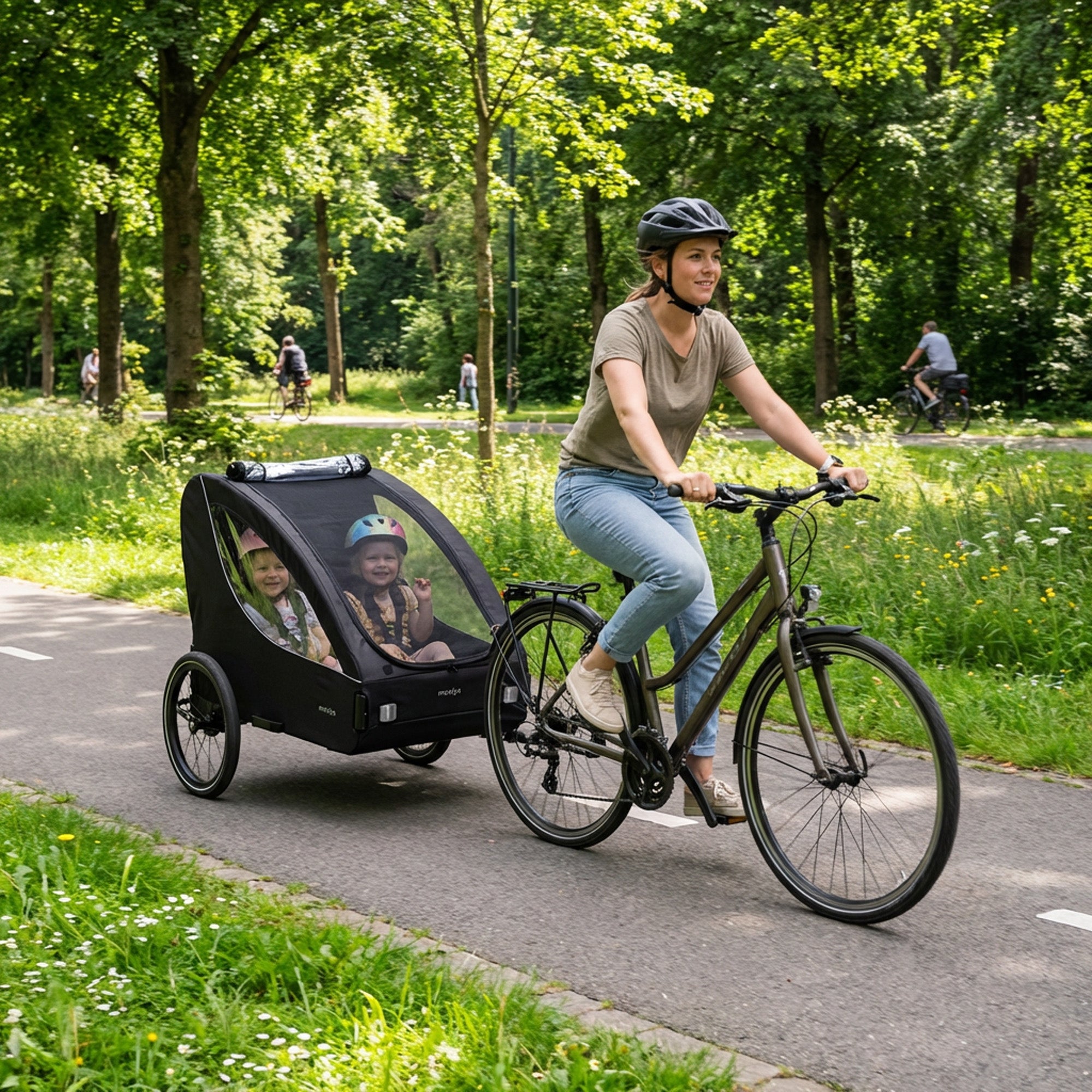Mooiys Track Fietskar - 2 persoons fietskar - Zwart