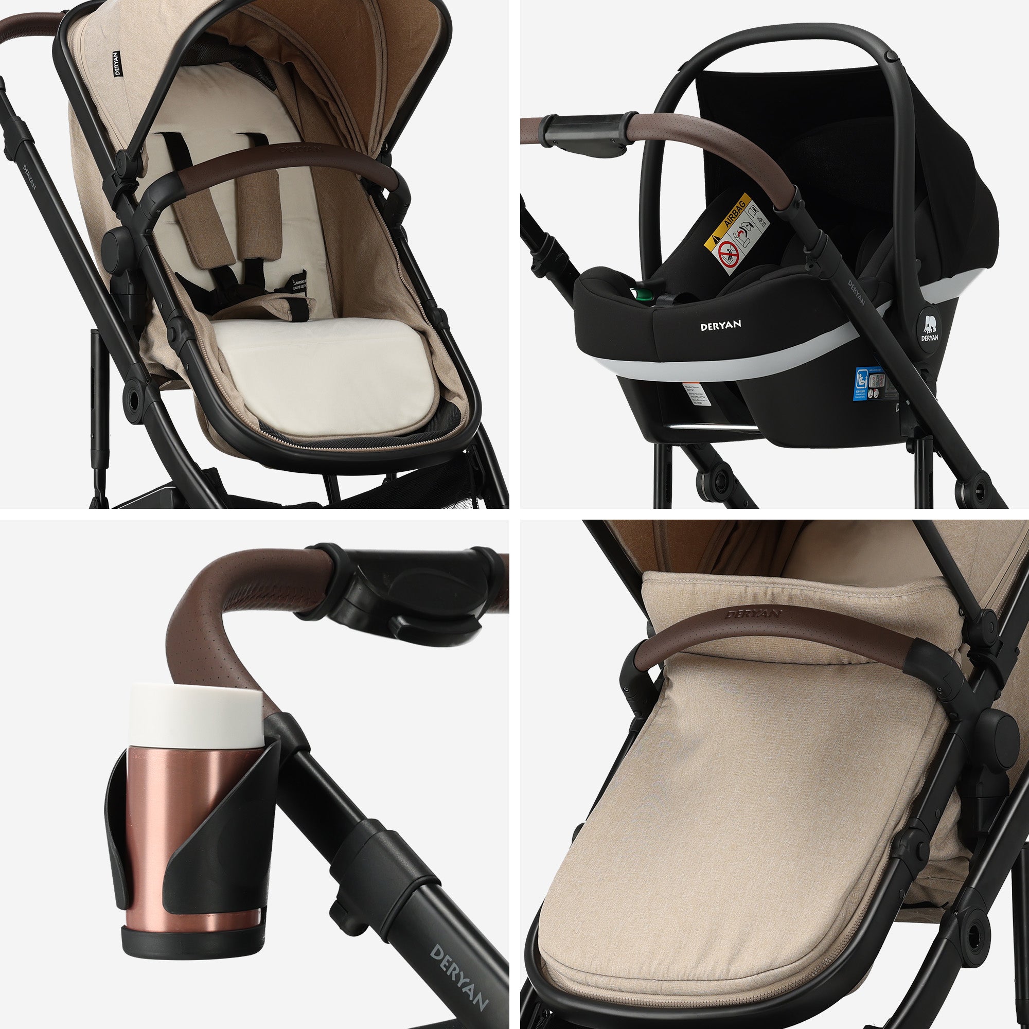 Noa 3-in-1 Kinderwagen Nougat