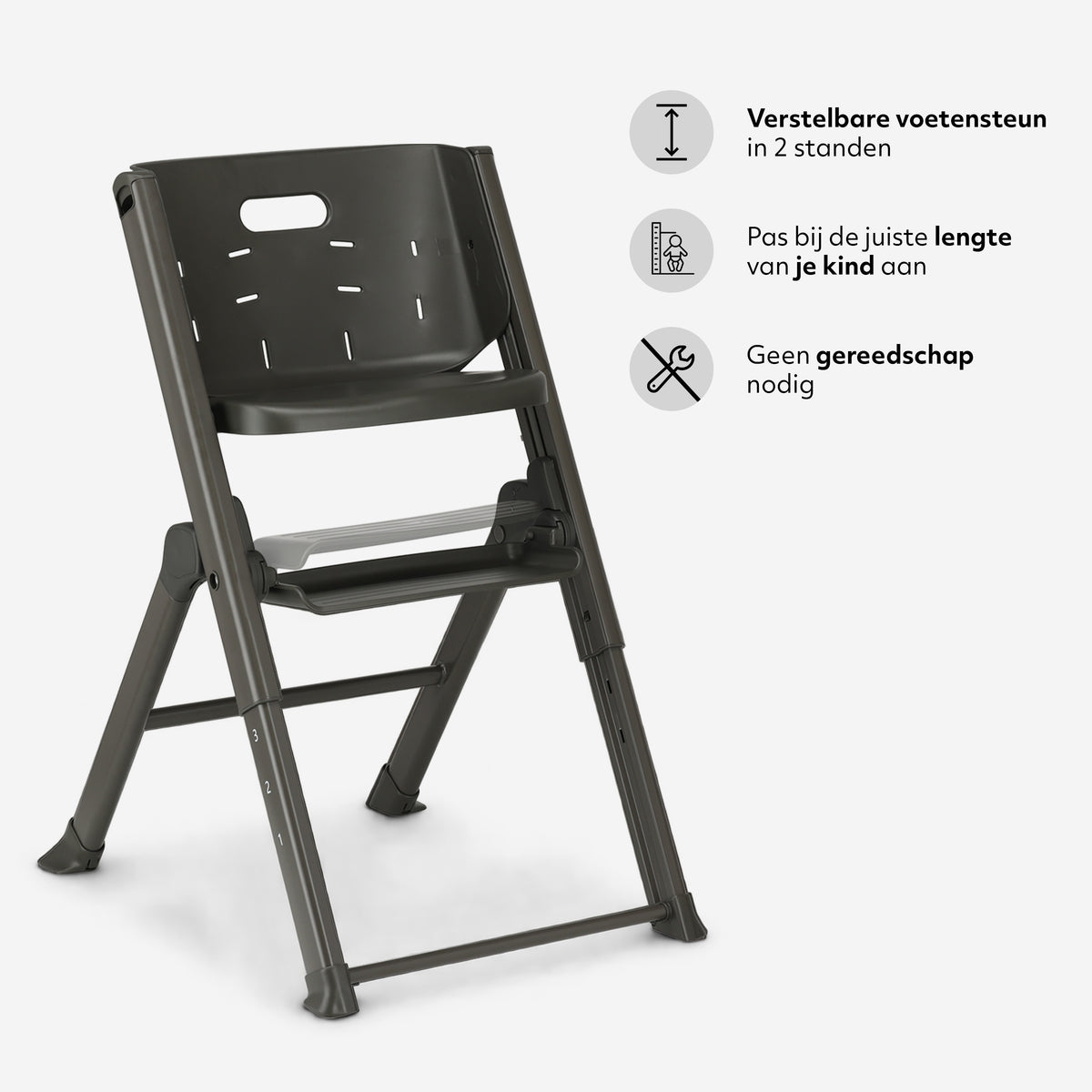 Nomi Kinderstoel - Opvouwbaar - Verstelbaar - Zwart