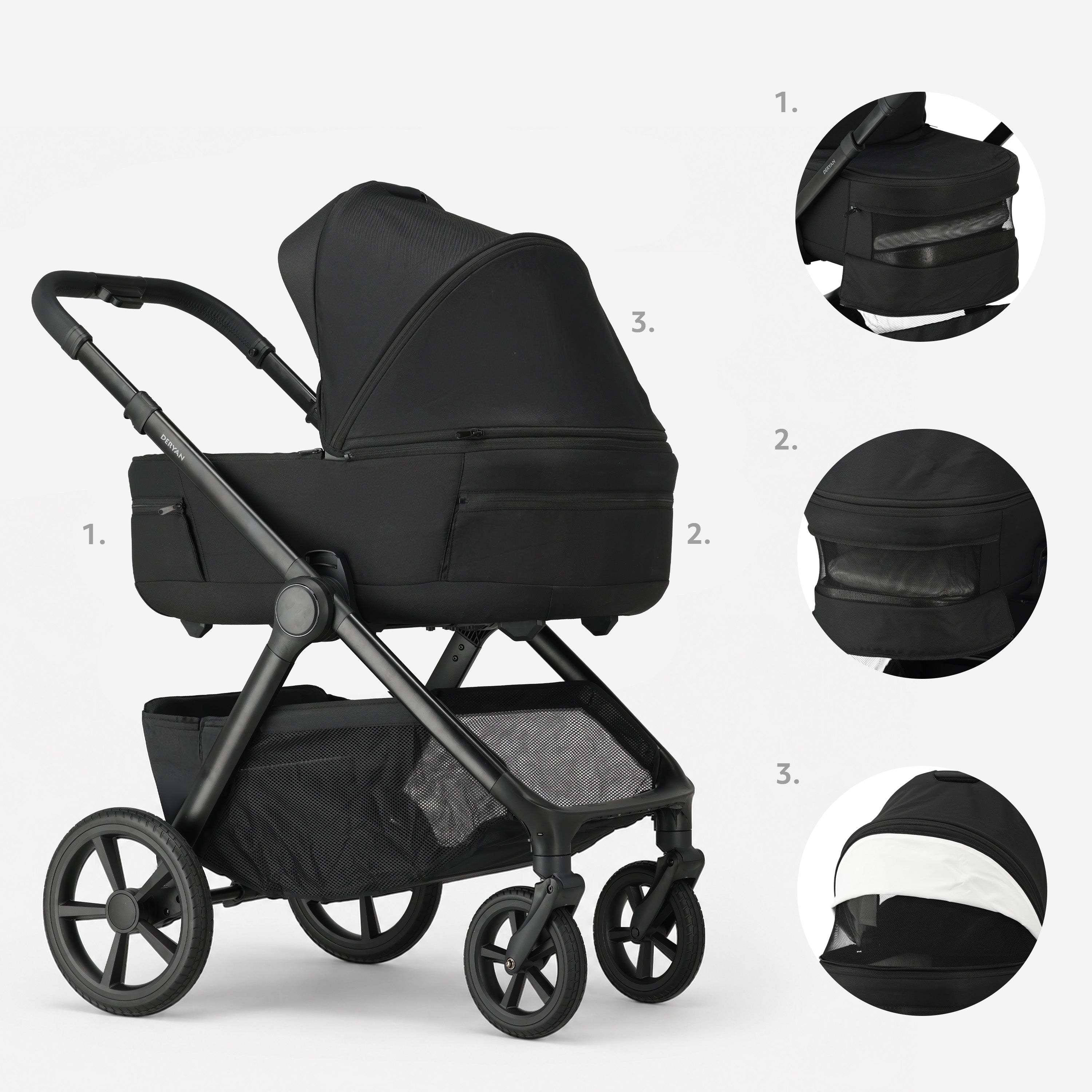 Otis 2-in-1 Kinderwagen Zwart