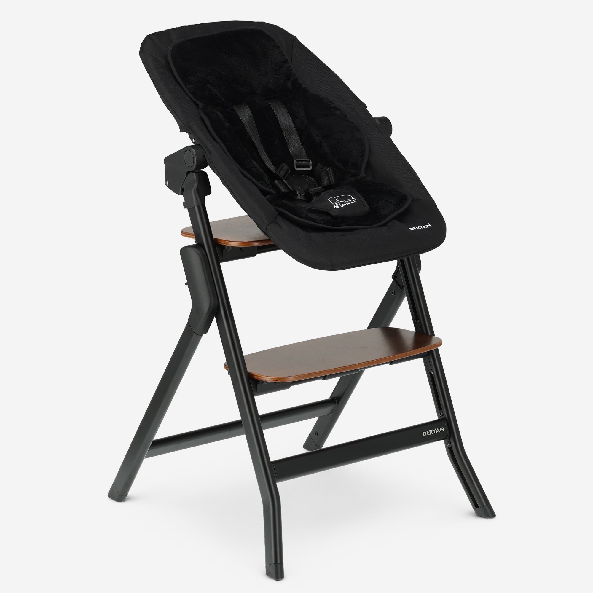 Oak Luxe Kinderstoel met Bouncer - Zwart