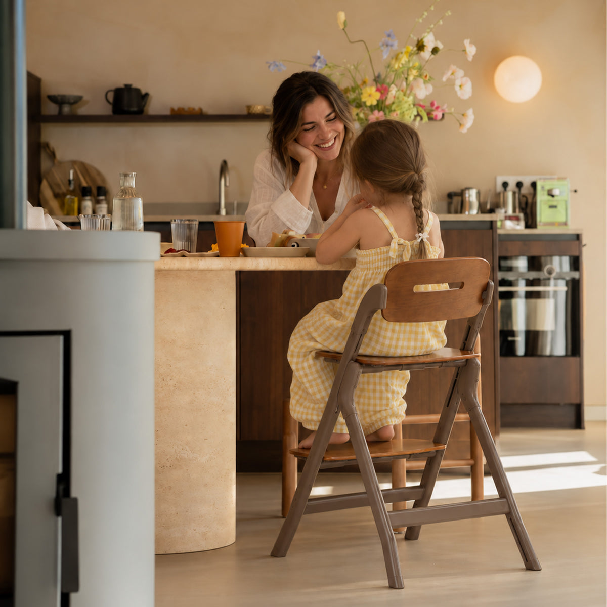 Oak Luxe Kinderstoel met Bouncer - Donkerbruin