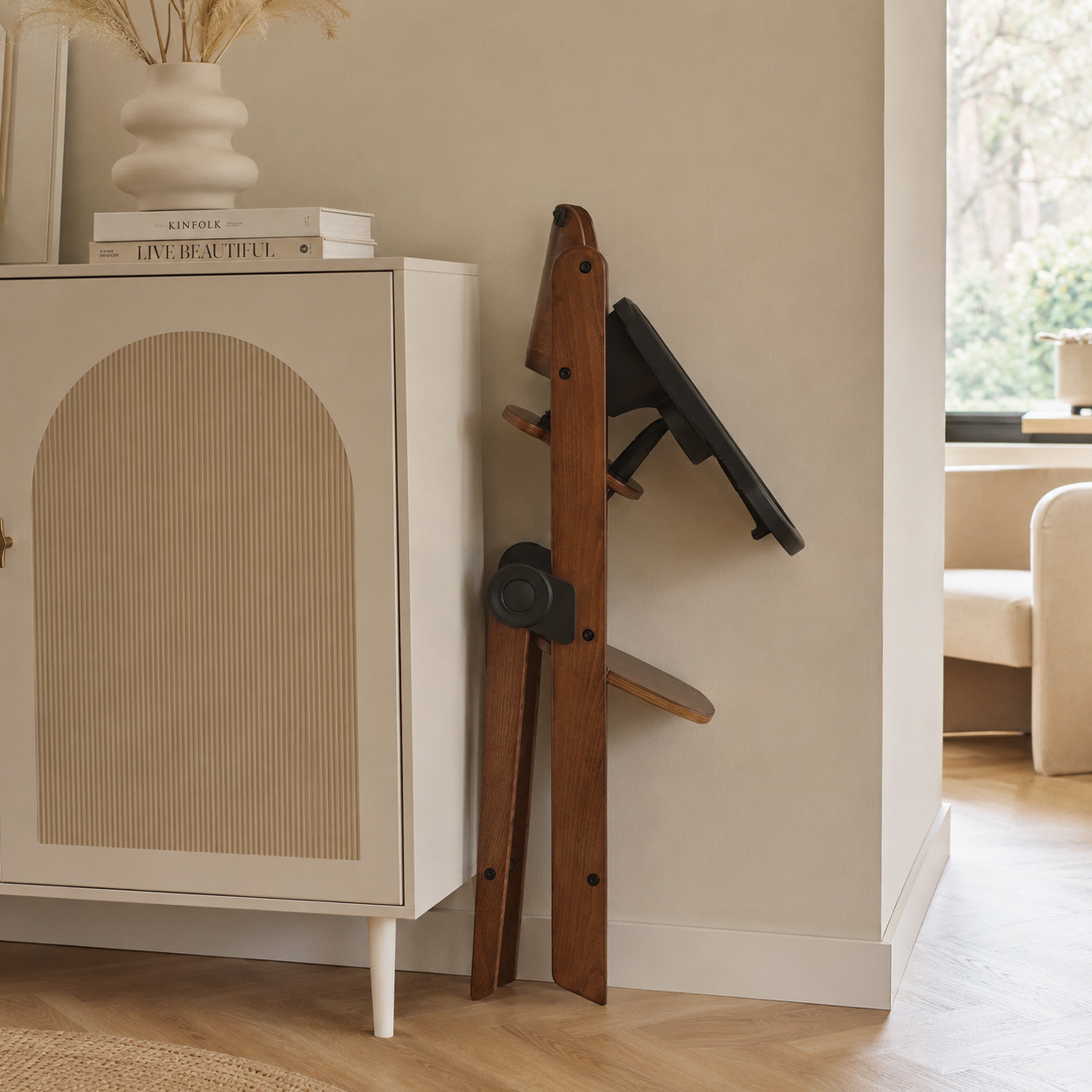 Odin Luxe Houten Meegroeistoel Kinderstoel - Inclusief Eetblad - Verstelbare Kinderstoel - Warm Brown
