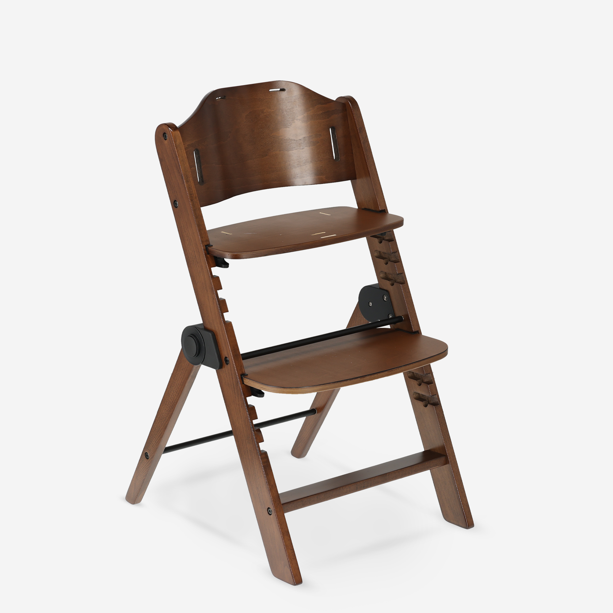 Odin Luxe Houten Meegroeistoel Kinderstoel met Bouncer - Inclusief Eetblad - Verstelbare Kinderstoel - Wood/Zwart