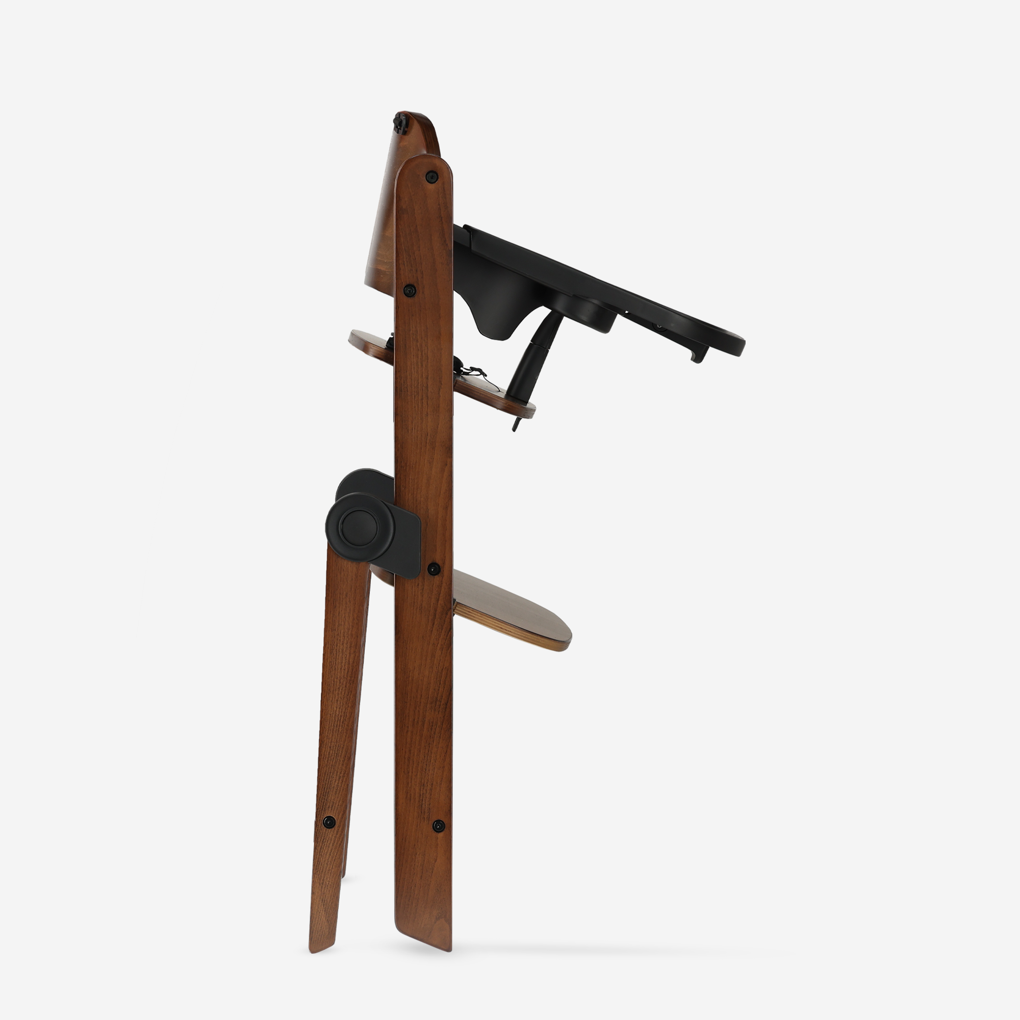 Odin Luxe Houten Meegroeistoel Kinderstoel met Bouncer - Inclusief Eetblad - Verstelbare Kinderstoel - Wood/Zwart