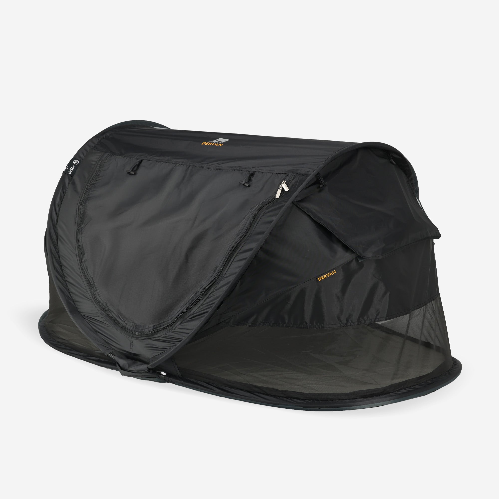 Deryan Peuter Luxe Campingbedje – Inclusief zelfopblaasbare matras - Black
