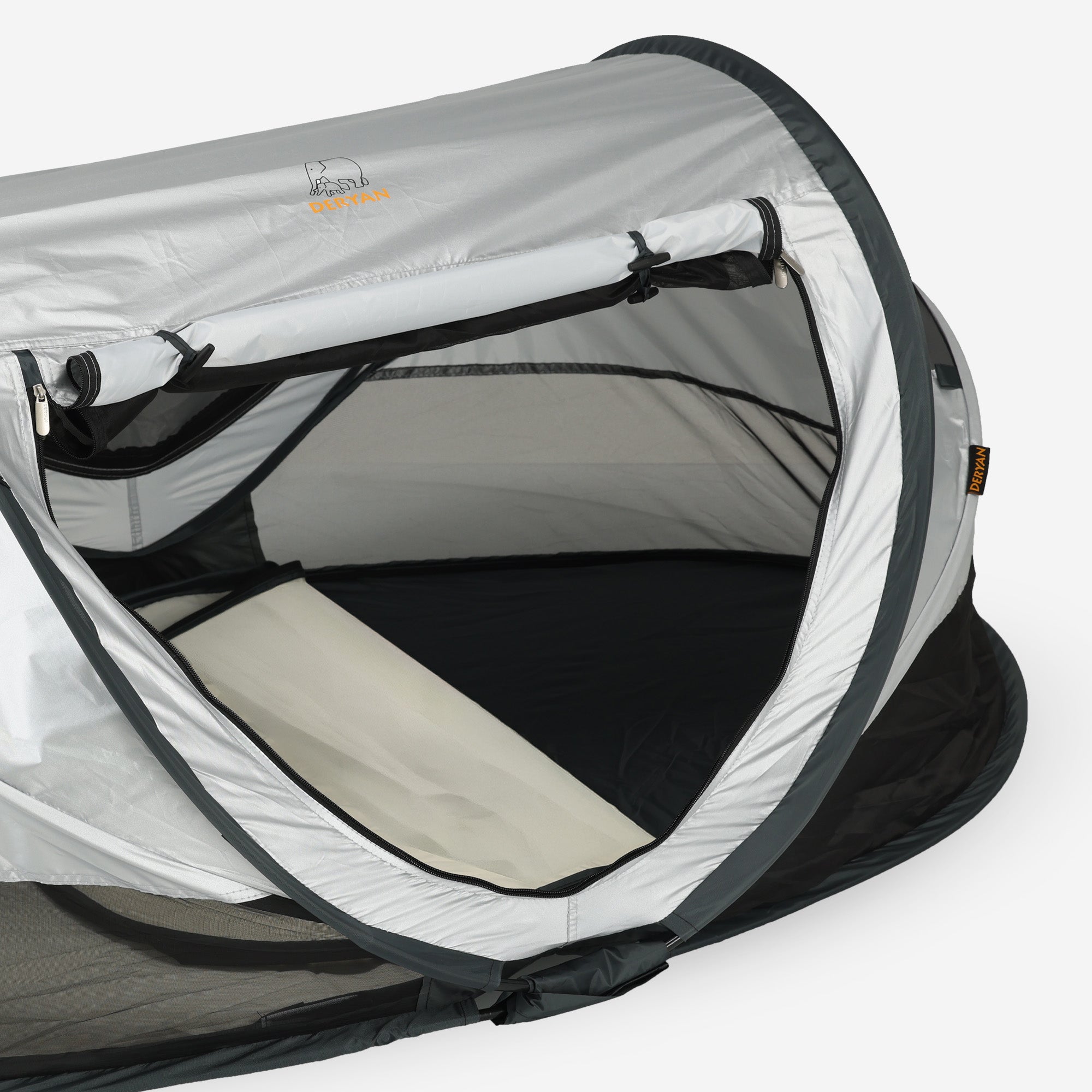 Deryan Peuter Luxe Campingbedje – Inclusief zelfopblaasbare matras - Silver