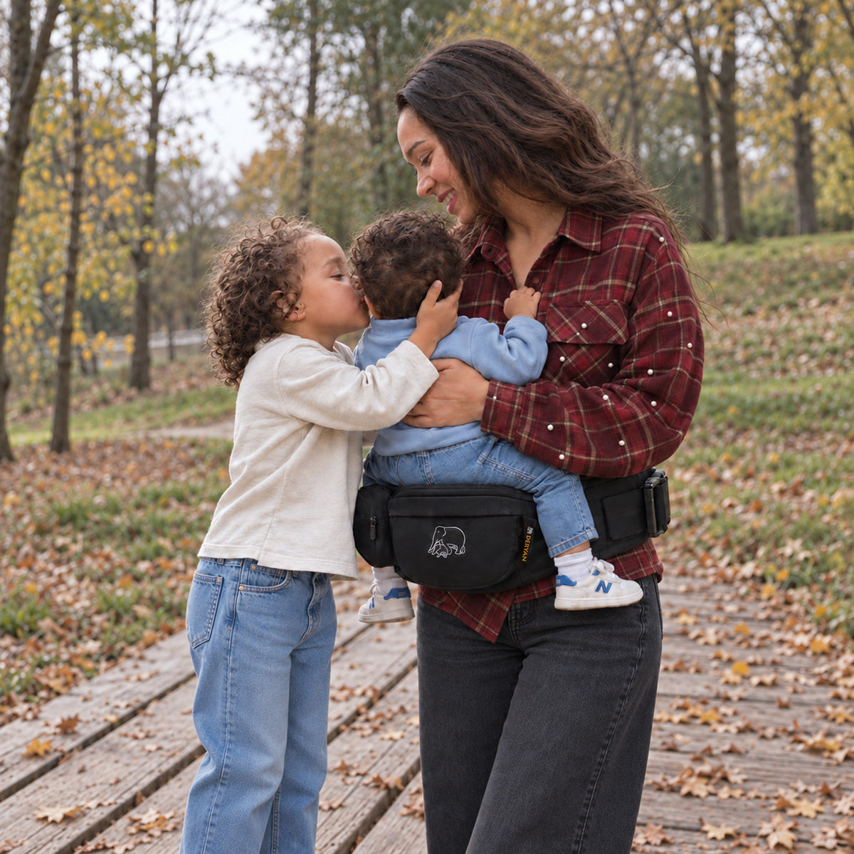 Deryan Pack Basic Luxury Hip Carrier - Baby and Toddler Hip Seat - Baby Carrier Black