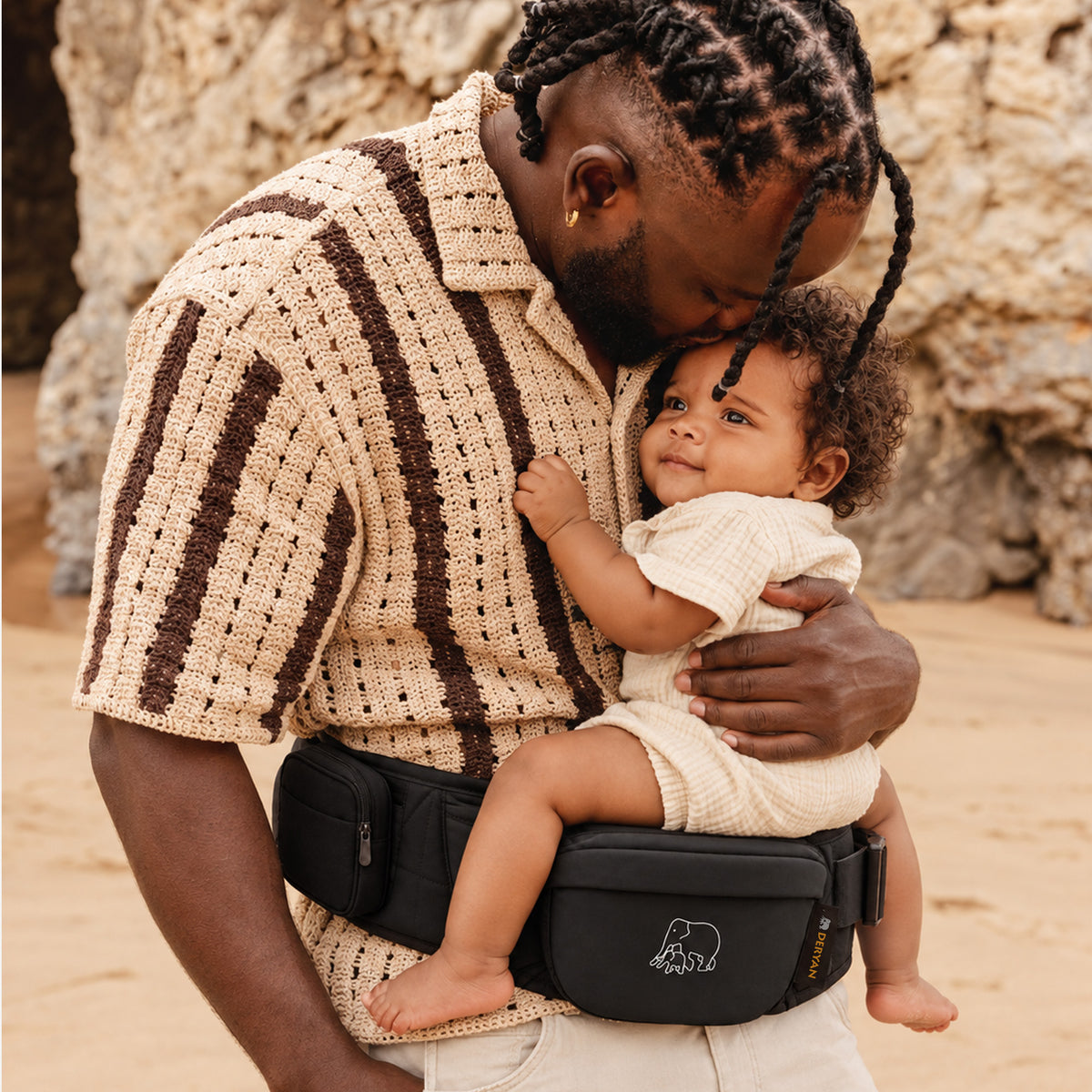 Deryan Pack Basic Luxury Hip Carrier - Baby and Toddler Hip Seat - Baby Carrier Black