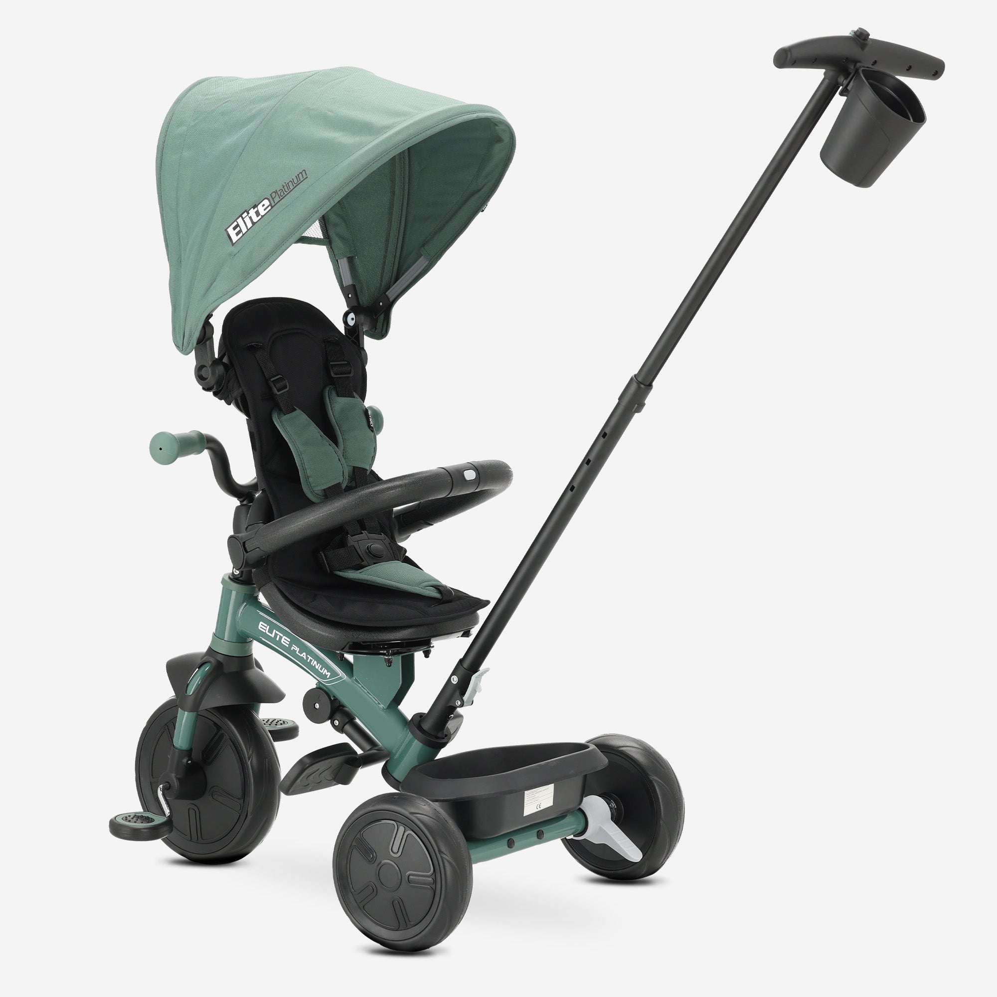 Qplay luxe Driewieler met duwstang - Groen