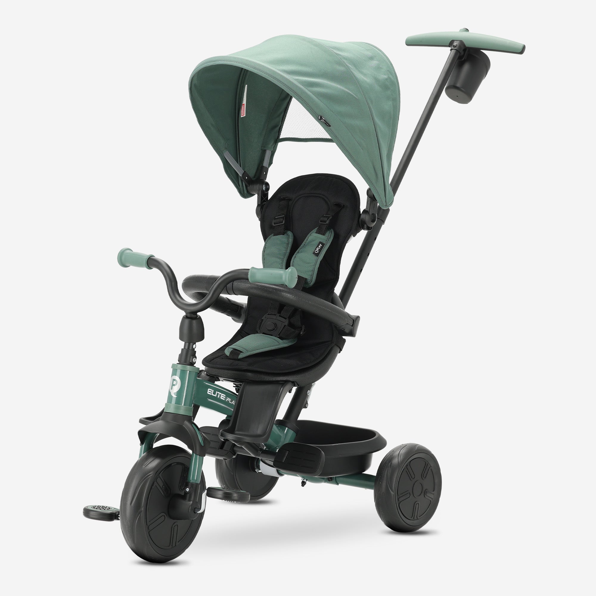 Qplay luxe Driewieler met duwstang - Groen