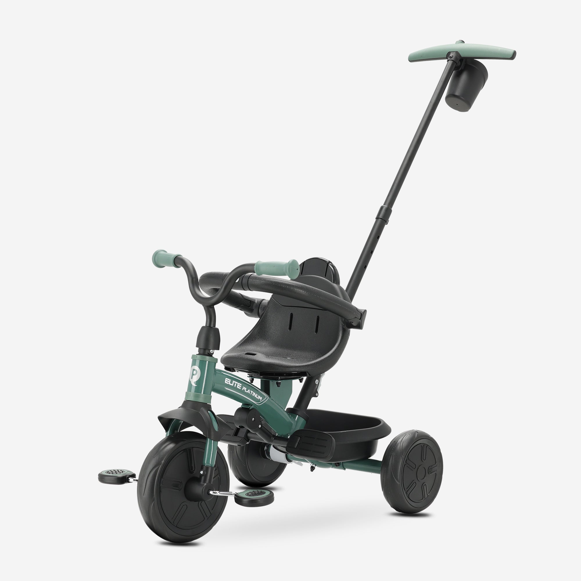 Qplay luxe Driewieler met duwstang - Groen