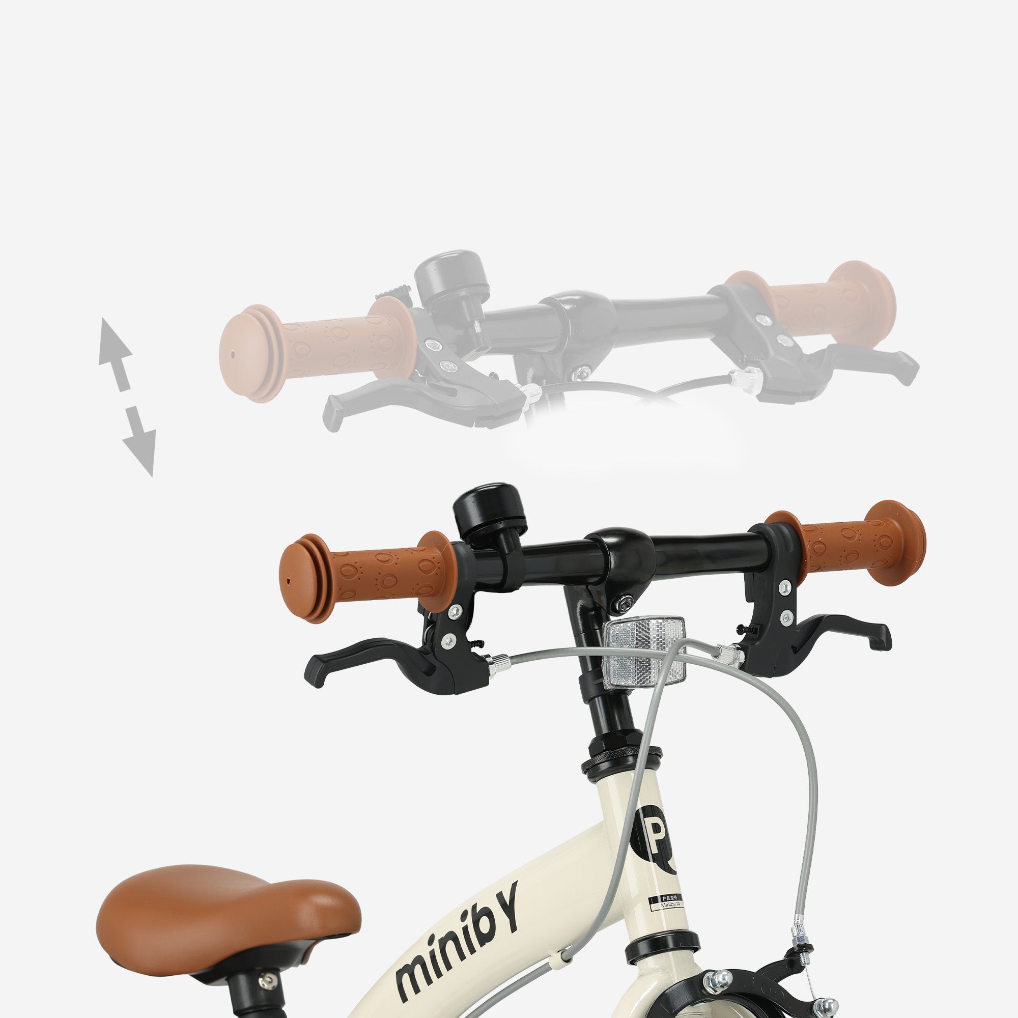 Qplay Miniby Vélo pour enfants 14 pouces - 3 en 1 - vélo d'équilibre - Crème