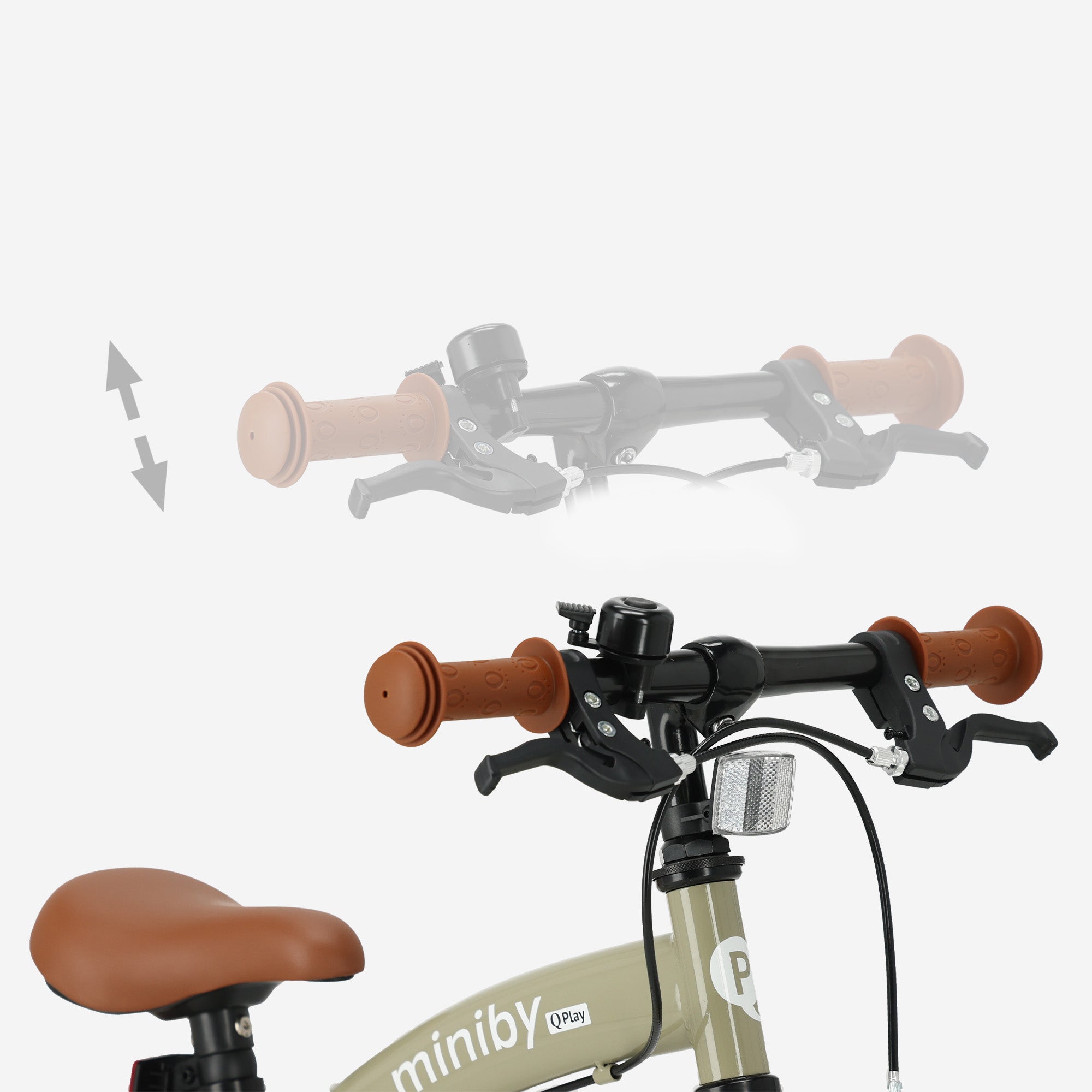 Qplay Miniby Kinderfiets 12 inch - 3 in 1 - loopfiets - Olive