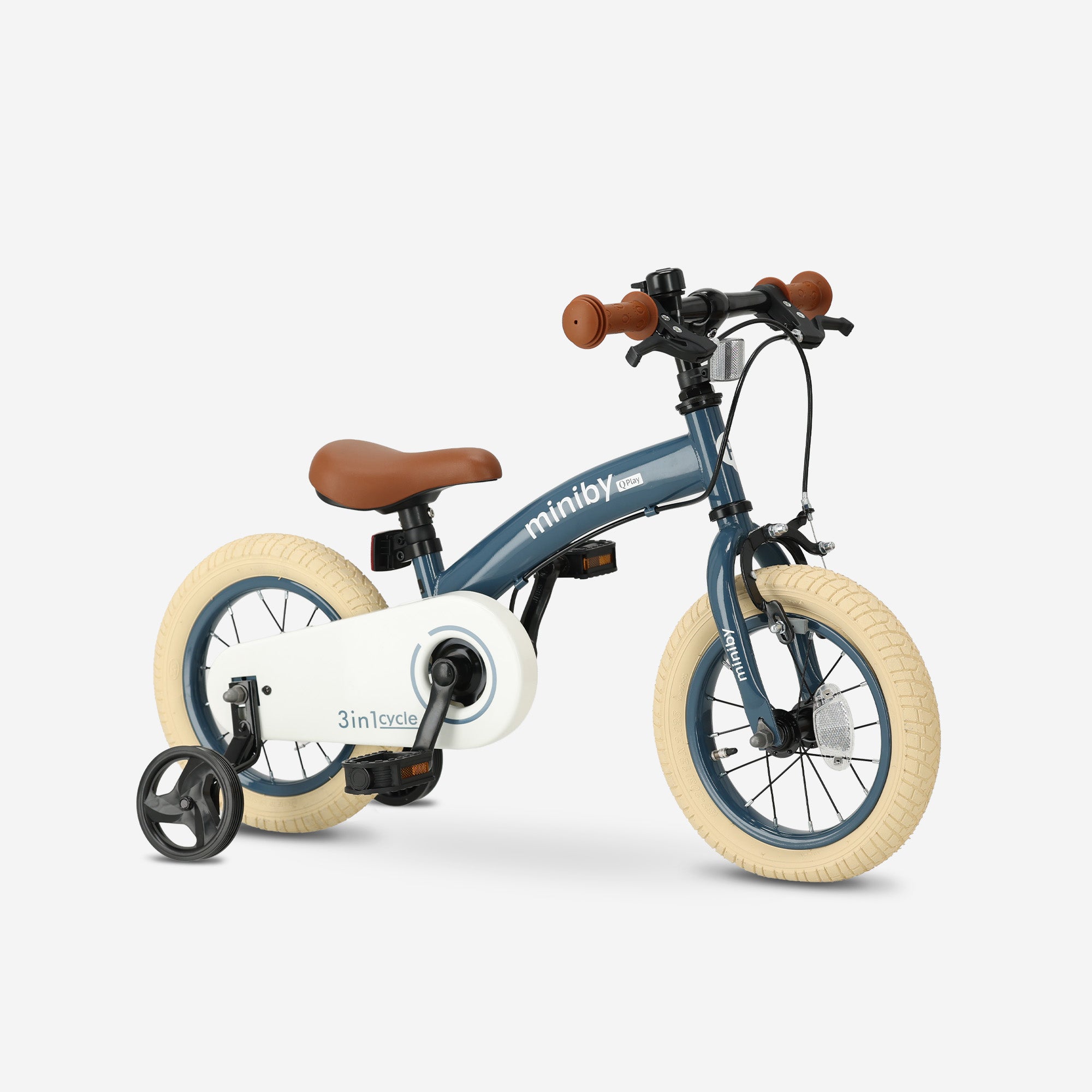 Qplay Miniby Kinderfiets 12 inch - 3 in 1 - loopfiets - Steel