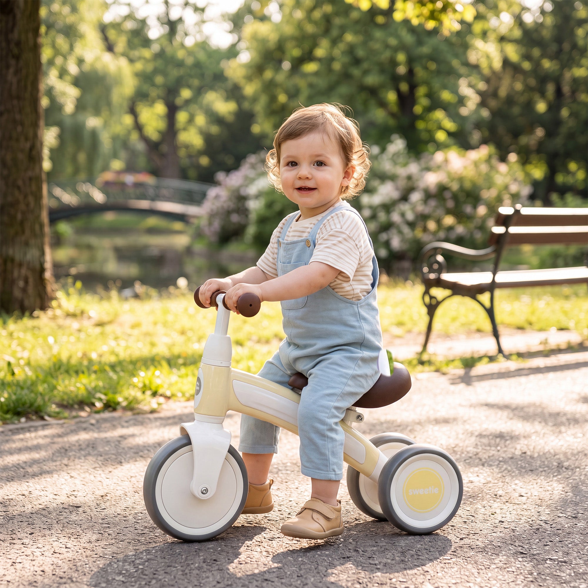 Qplay Sweetie Loopfiets - Driewieler 1-3 Jaar - Peuterfiets - Geel