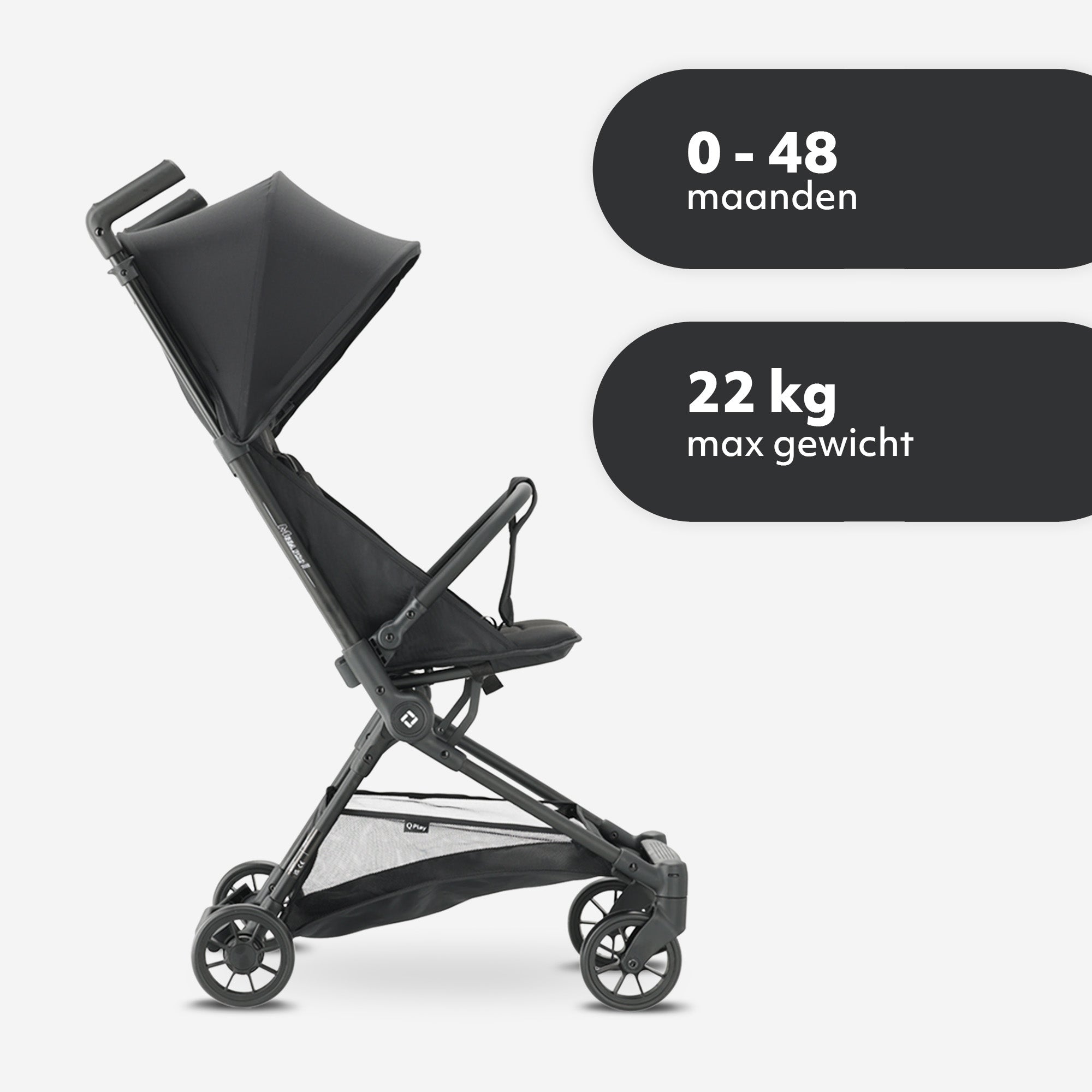 Qplay Mega Pro Lichtgewicht Buggy – Black