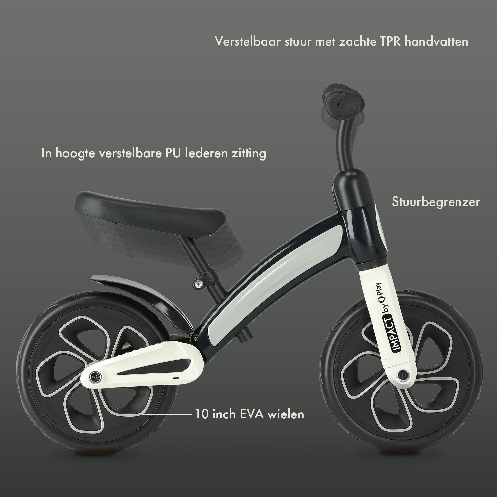 QPlay Impact Gleichgewichtsfahrrad schwarz