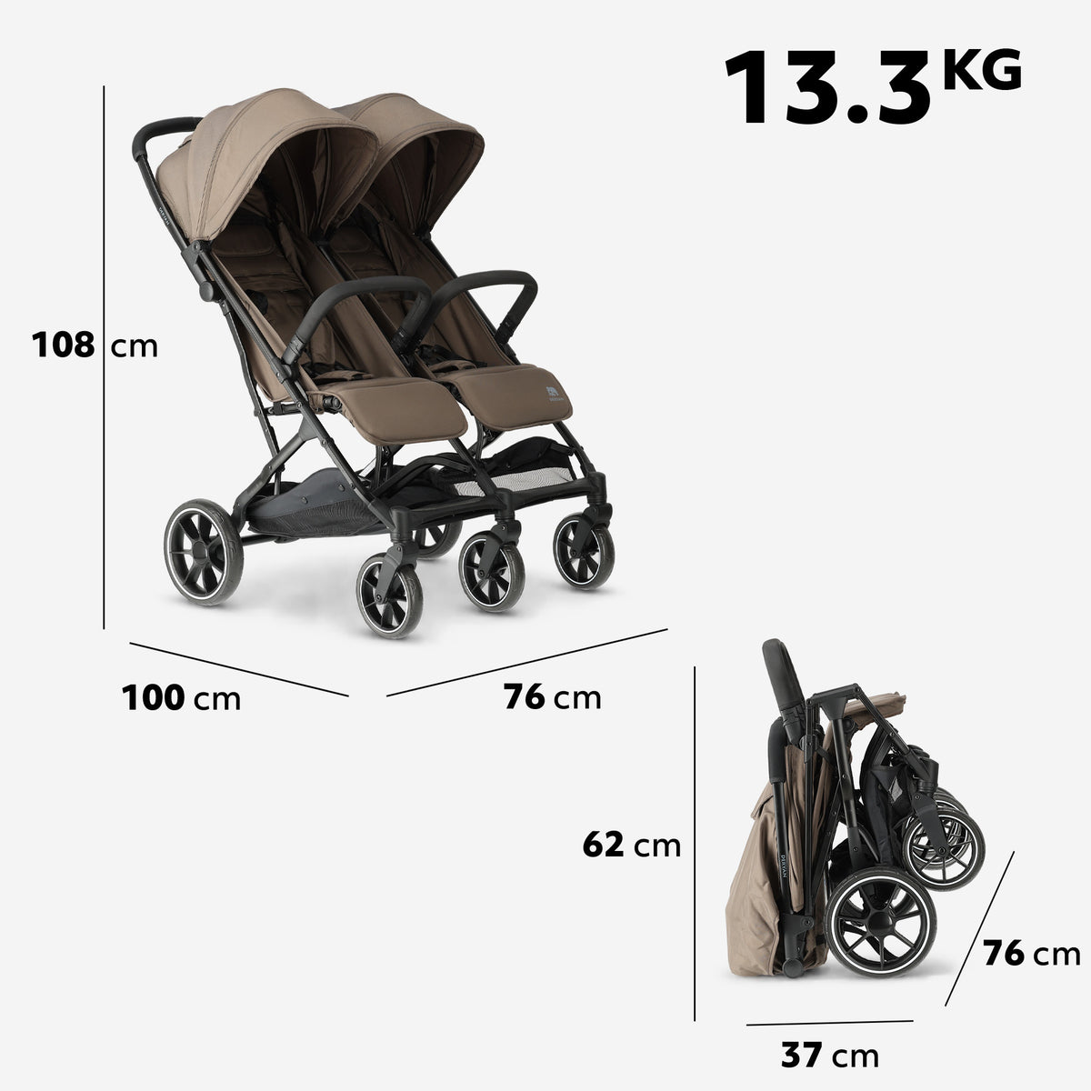Deryan Rolo DuoBuggy X2 XL Hazel