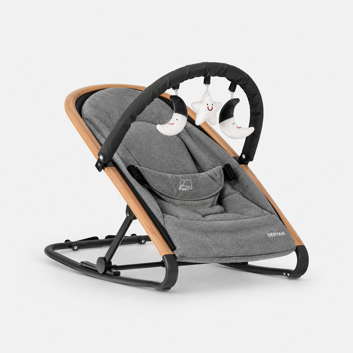 Deryan Rocker Luxe 2-in-1 Wipstoel - Grijs