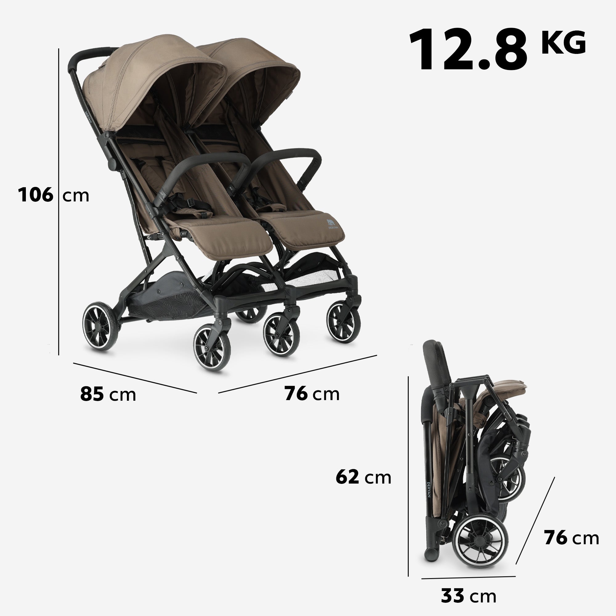 Deryan Rolo DuoBuggy X2 Hazel