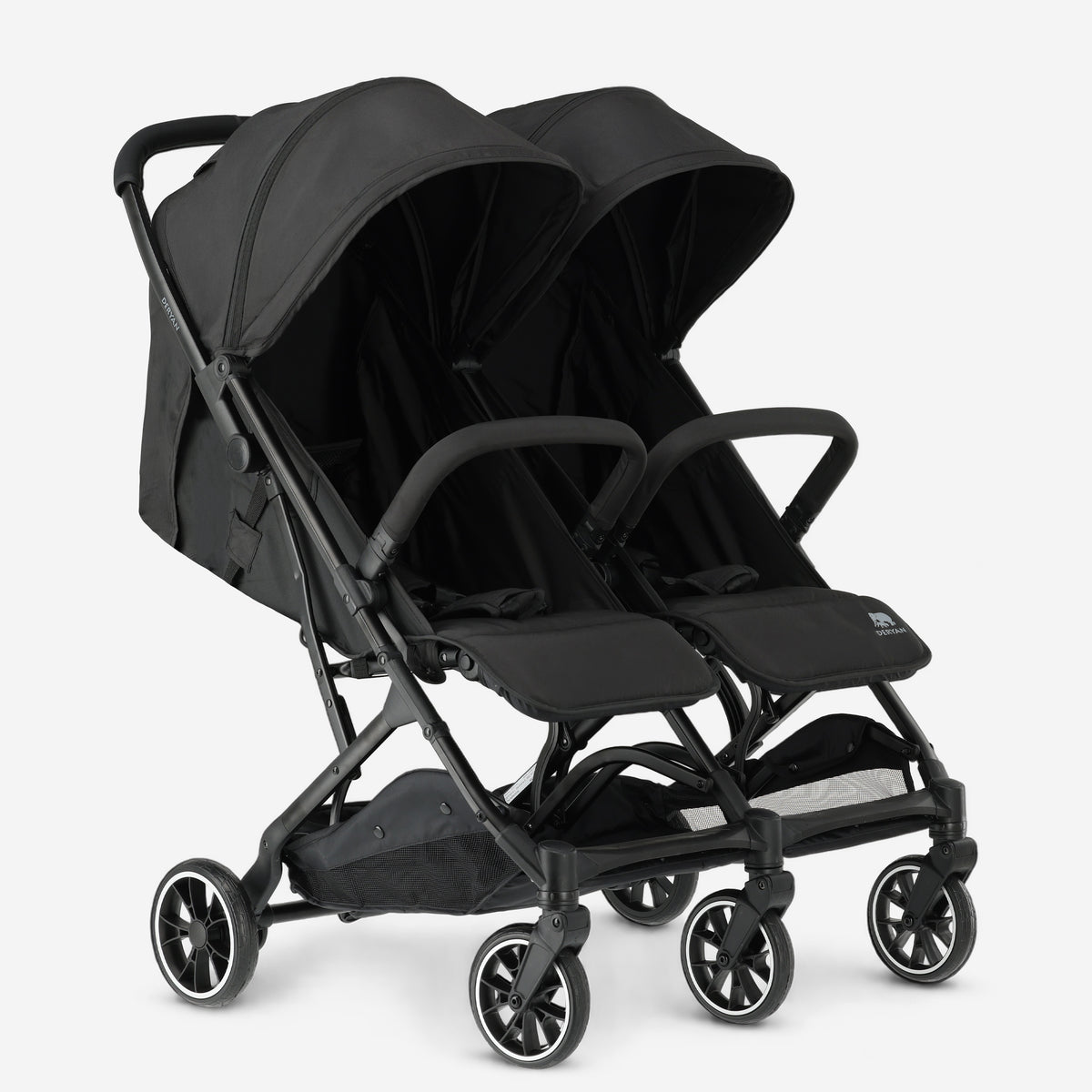 Deryan Luxury Rolo X2 Double Stroller - Duo Stroller - Black