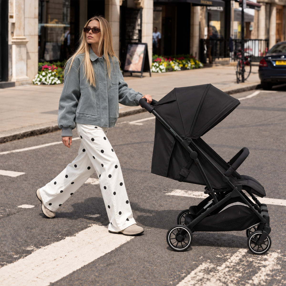 Deryan Luxury Rolo X2 Double Stroller - Duo Stroller - Black