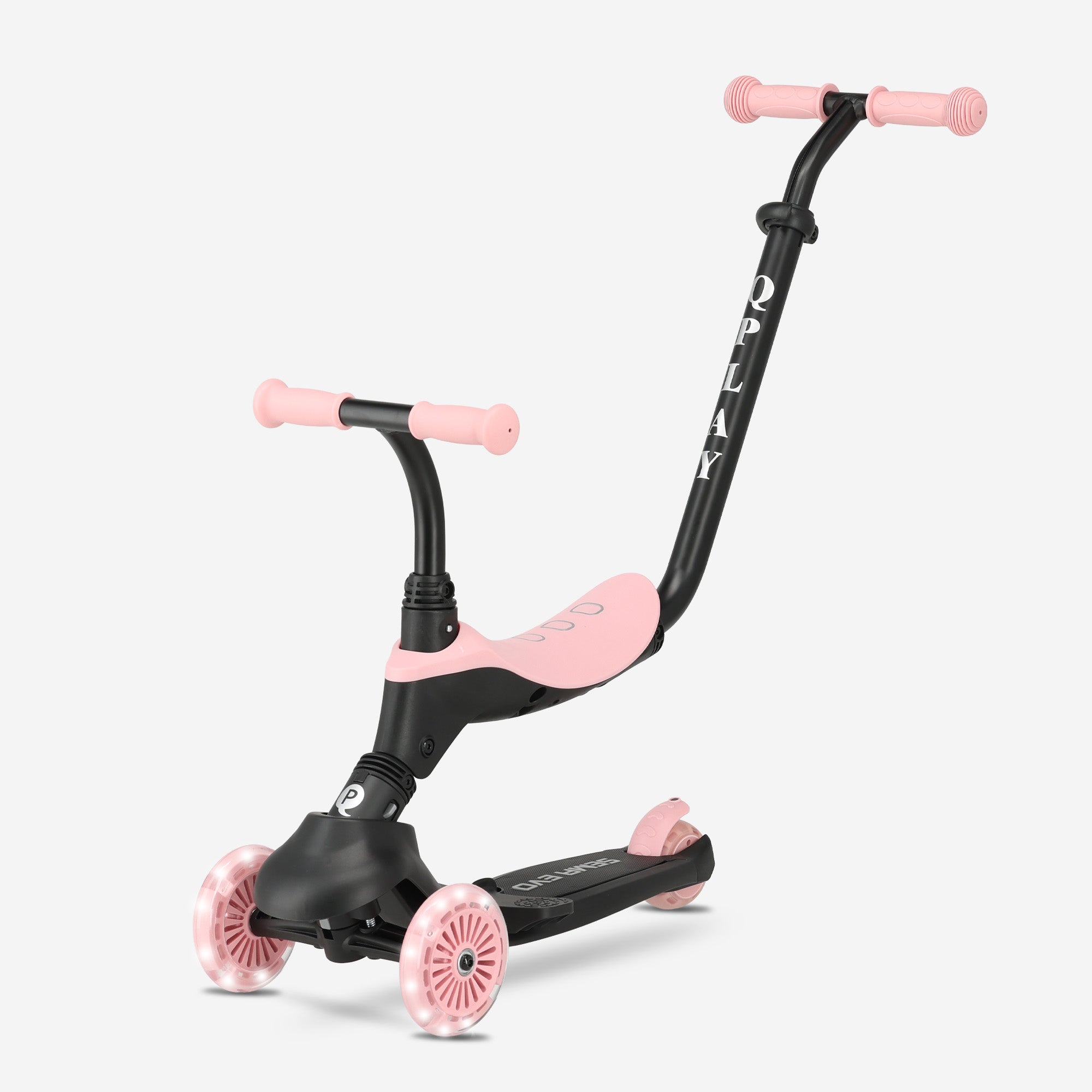Qplay Sema Evo Kinderstep - 6-in-1 step - LED wielen - Roze