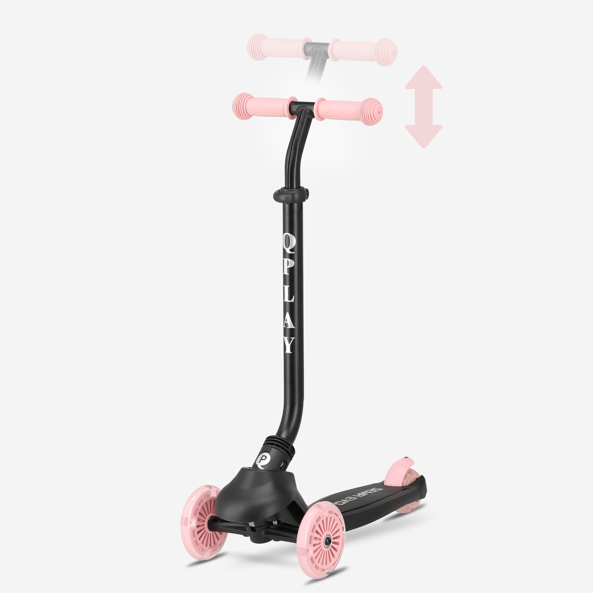 Qplay Sema Evo Kinderstep - 6-in-1 step - LED wielen - Roze