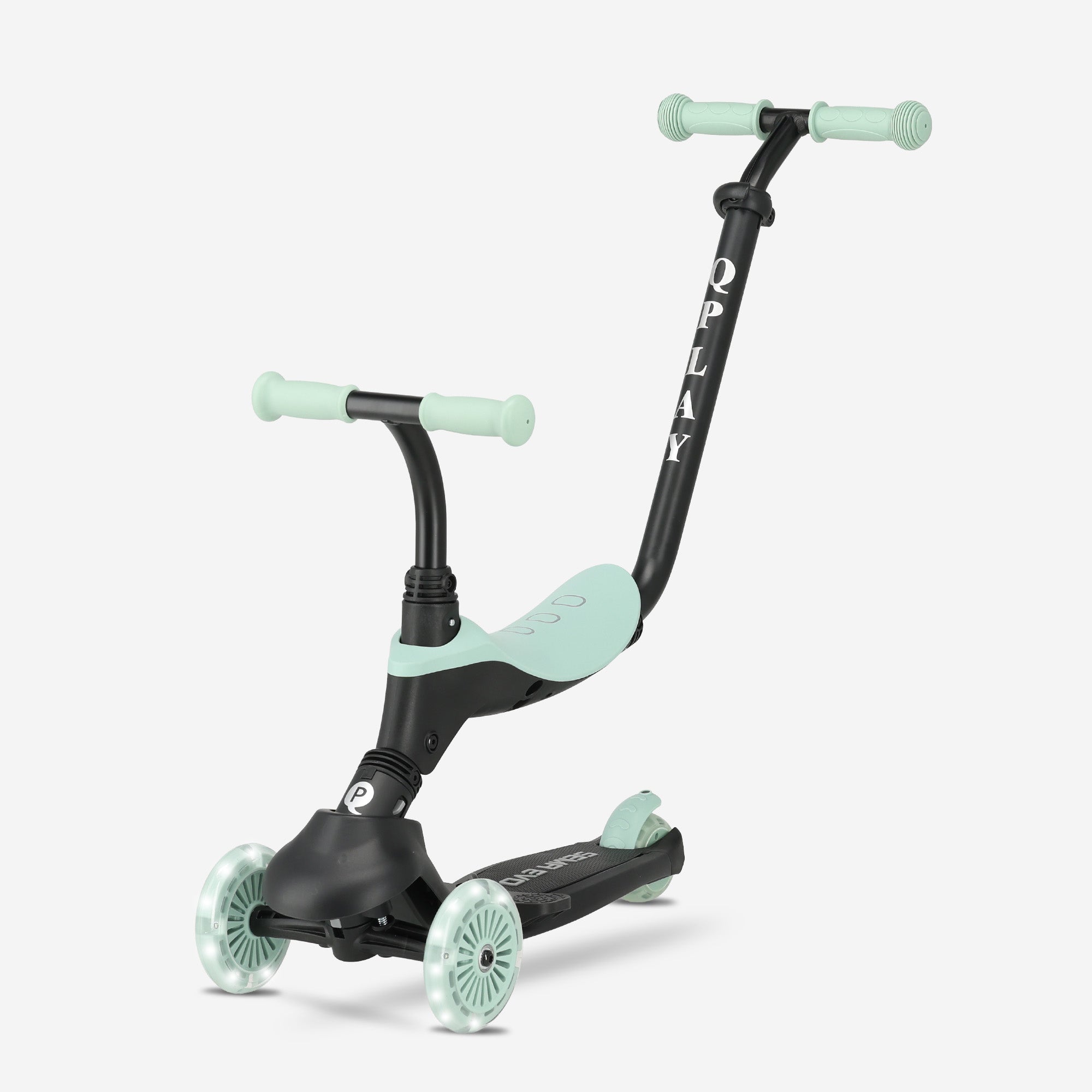 Qplay Sema Evo Kinderstep - 6-in-1 step - LED wielen - Mint Groen
