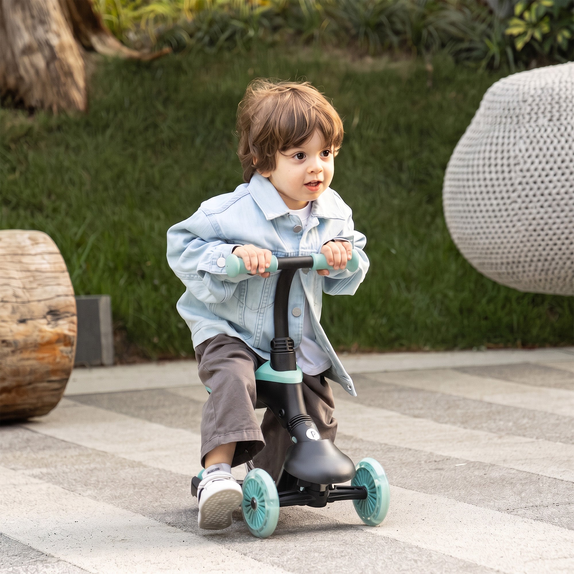 Qplay Sema Evo Kinderstep - 6-in-1 step - LED wielen - Mint Groen