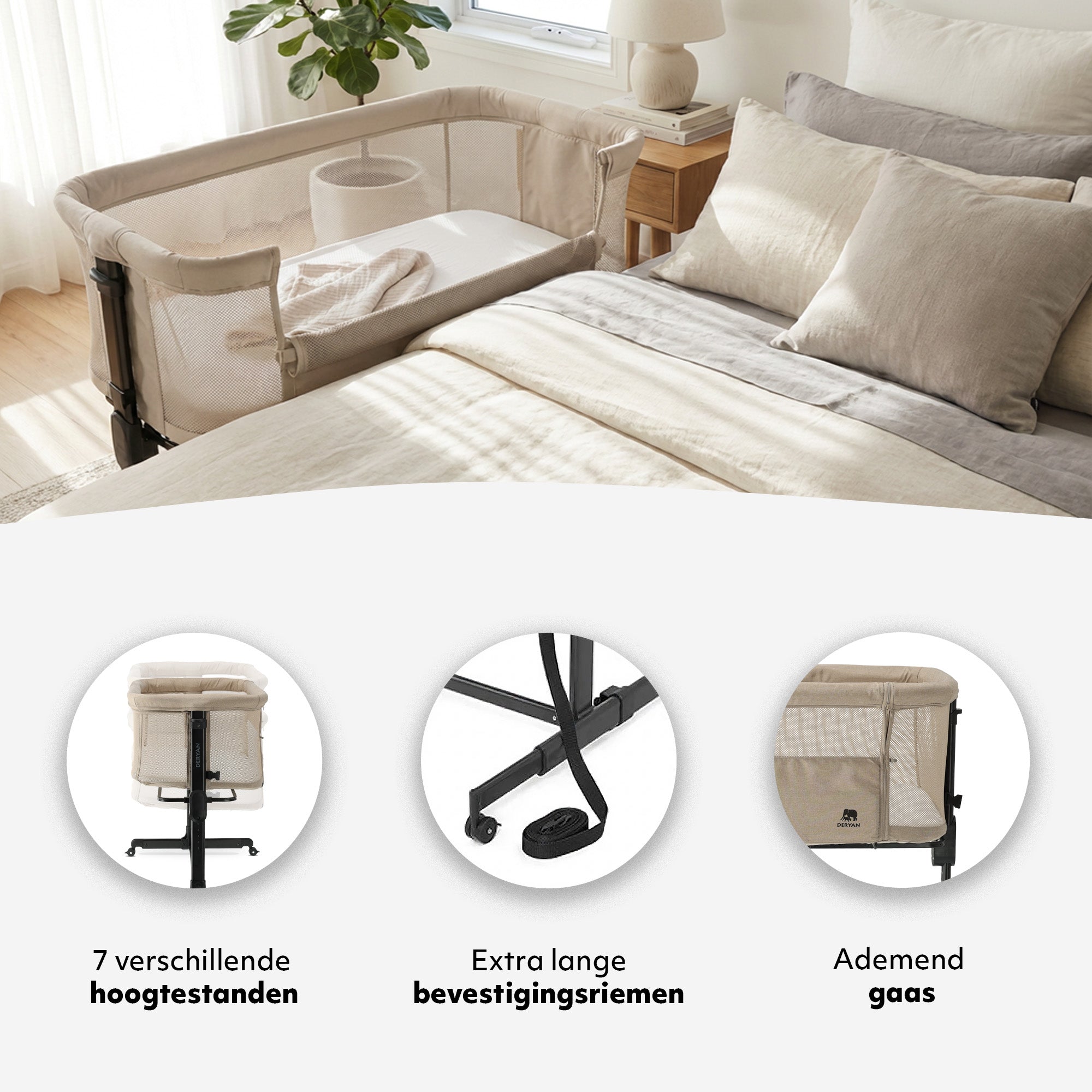 Co-Sleeper Snoozy Wieg - Sand Melange