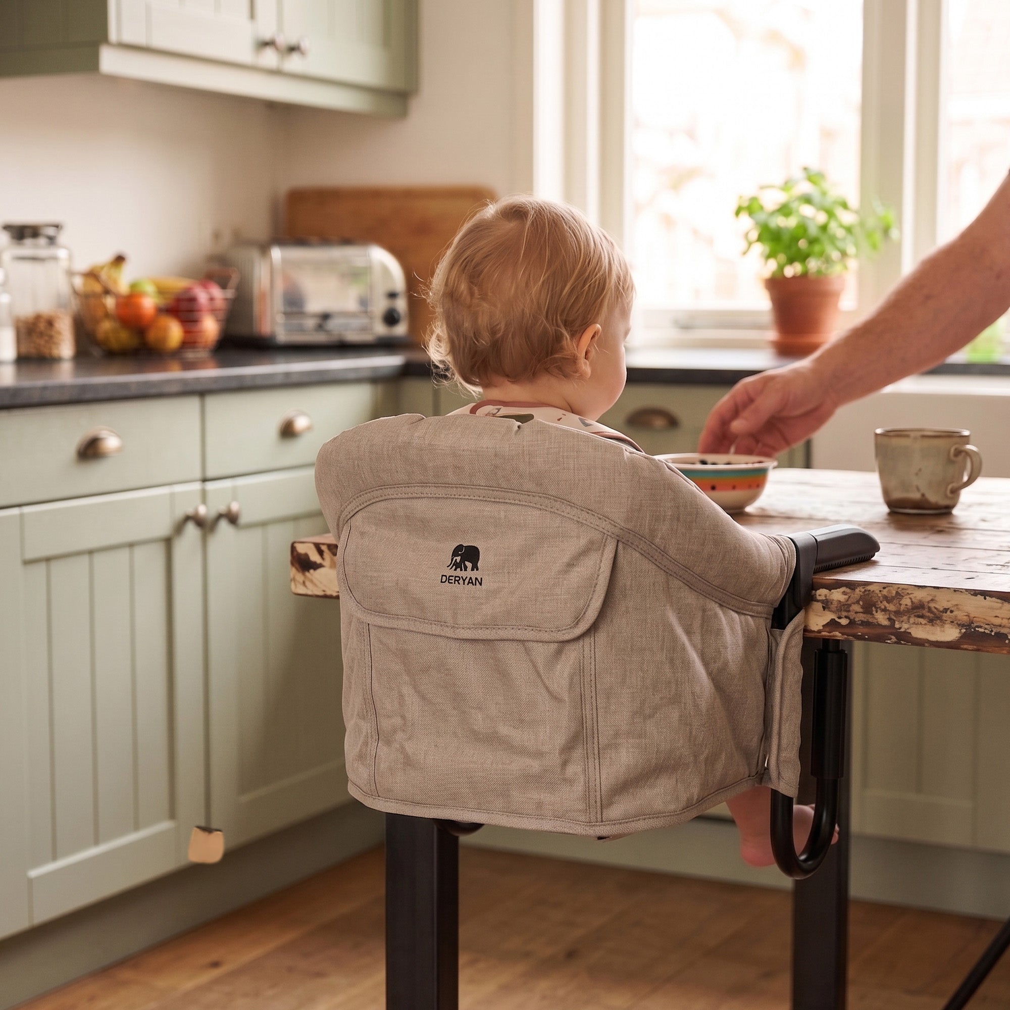 Kinderstoel - Tafelhangstoel Inklapbaar - Eetstoel - Nougat