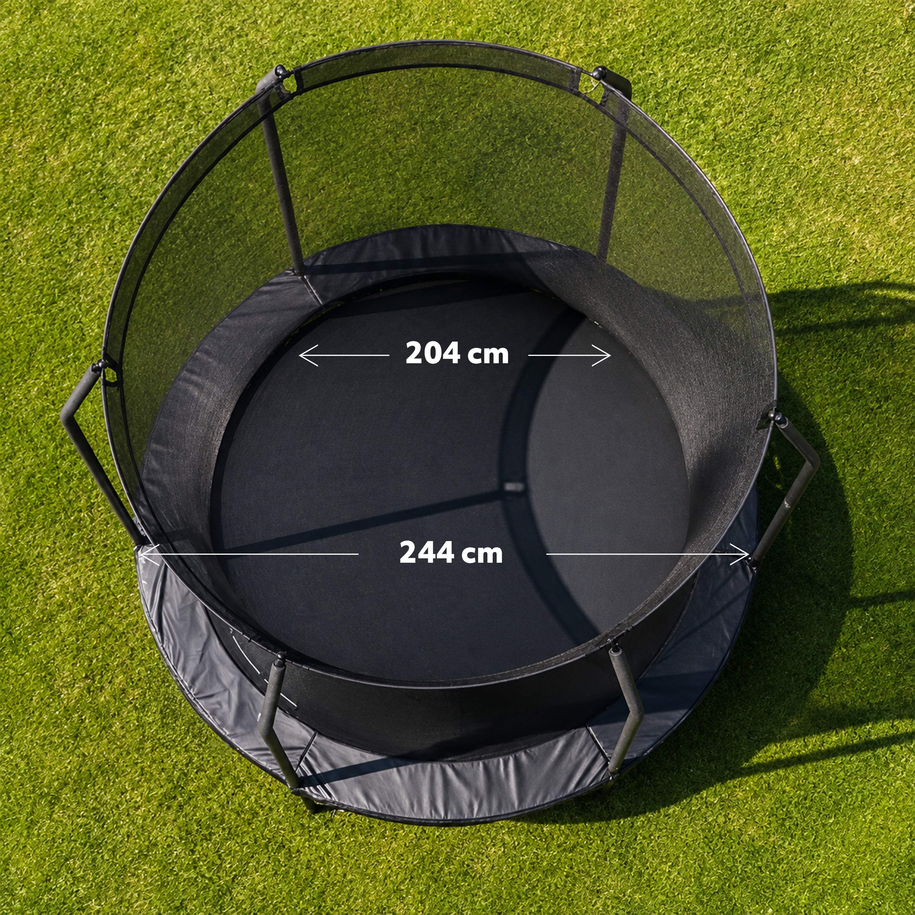 Kindertrampoline 244 cm met Veiligheidsnet en Ladder - Zwart