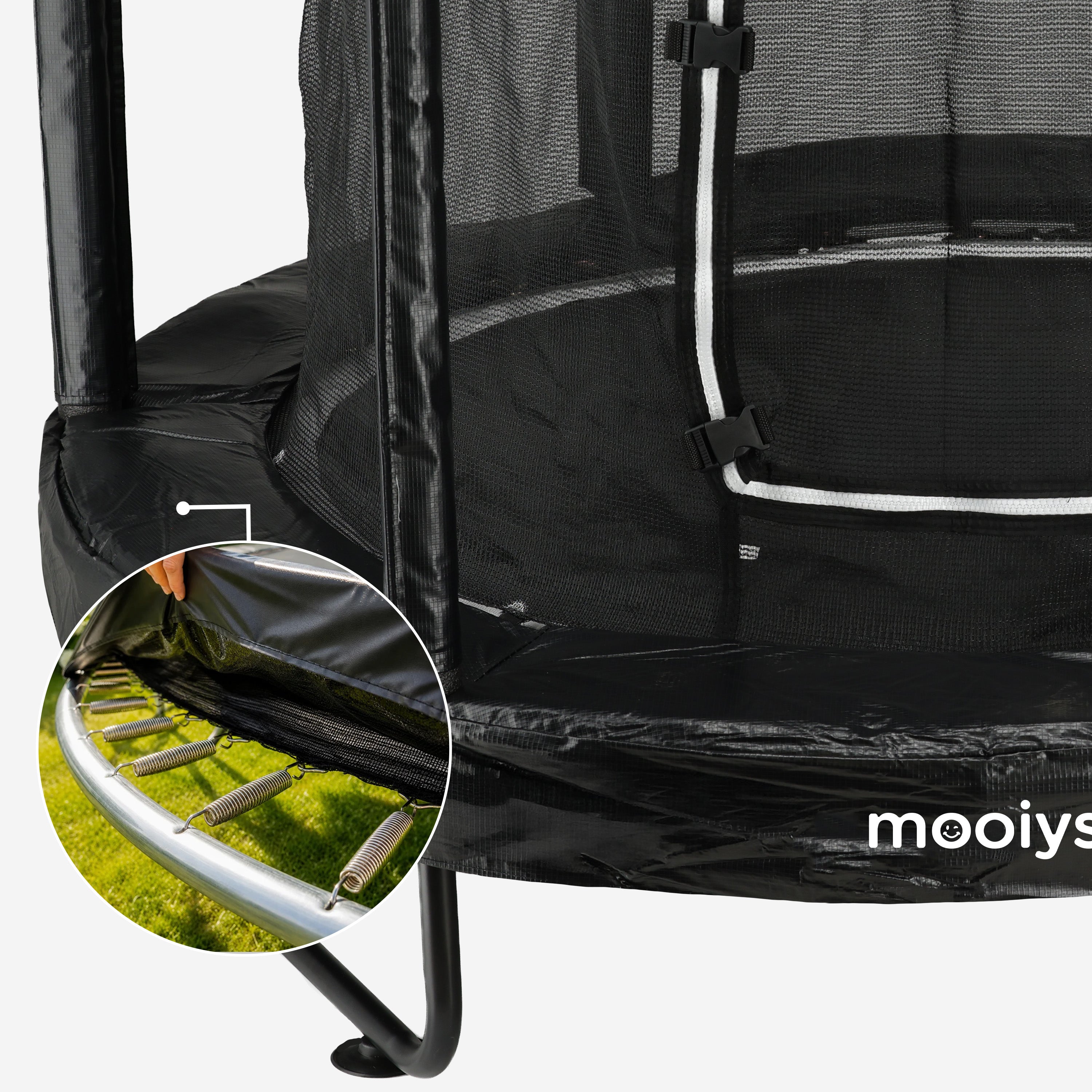 Kindertrampoline 305 cm met Veiligheidsnet en Ladder - Zwart