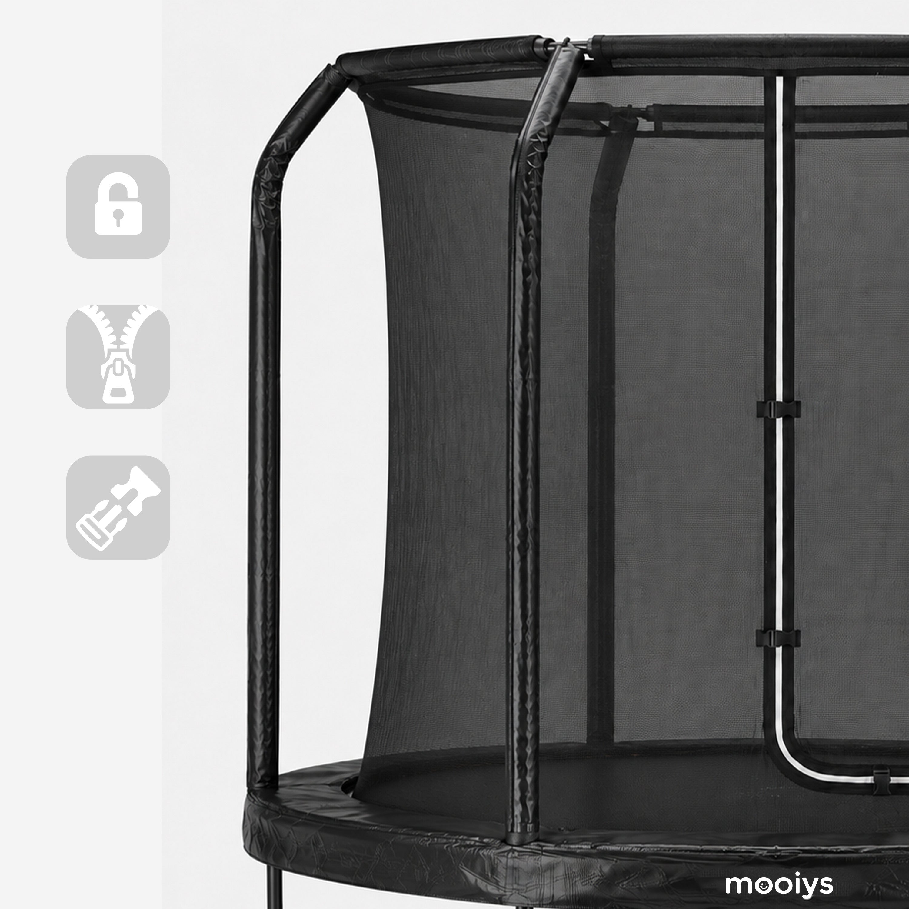 Kindertrampoline 305 cm met Veiligheidsnet en Ladder - Zwart