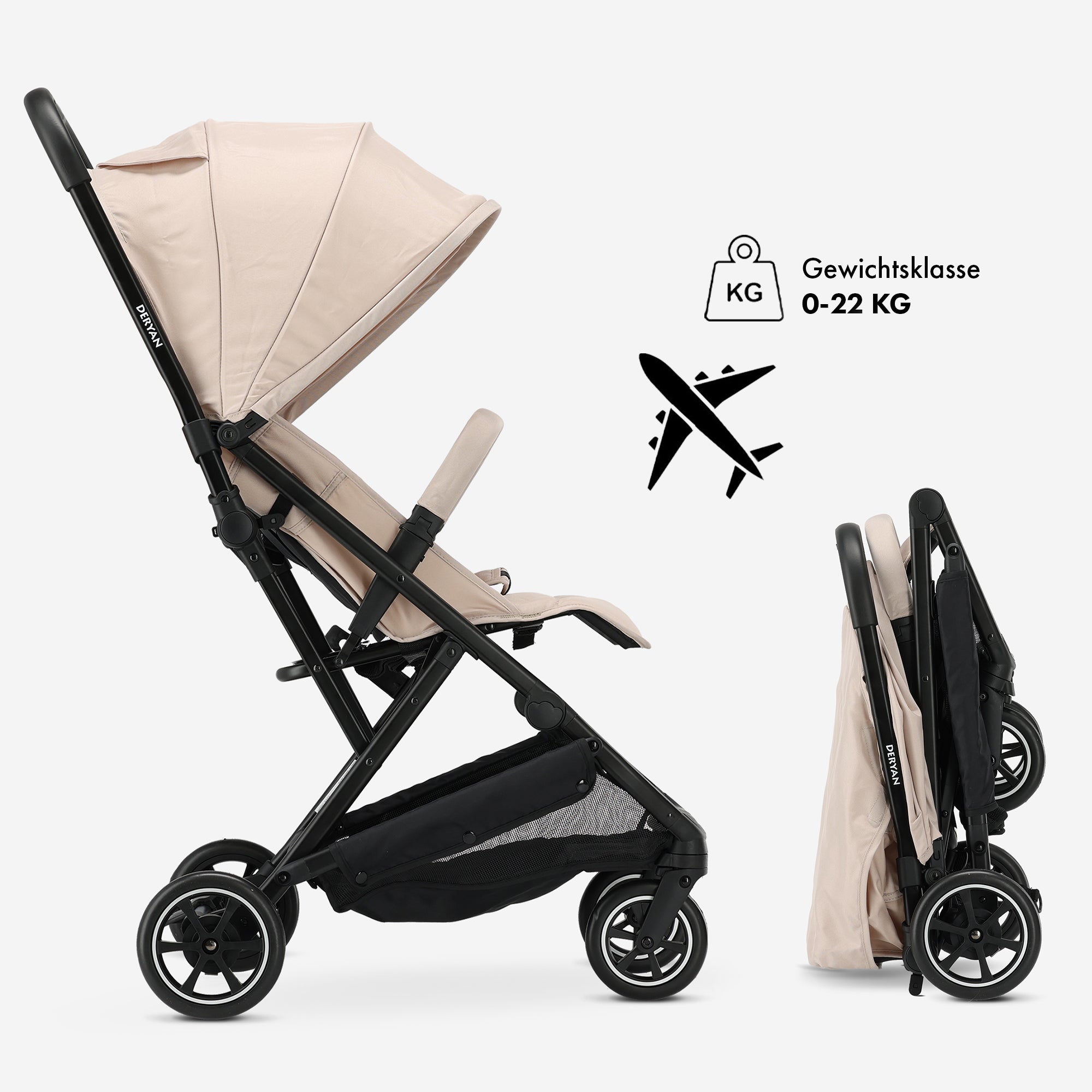 Deryan Rolo Easy Lichtgewicht Buggy - Taupe