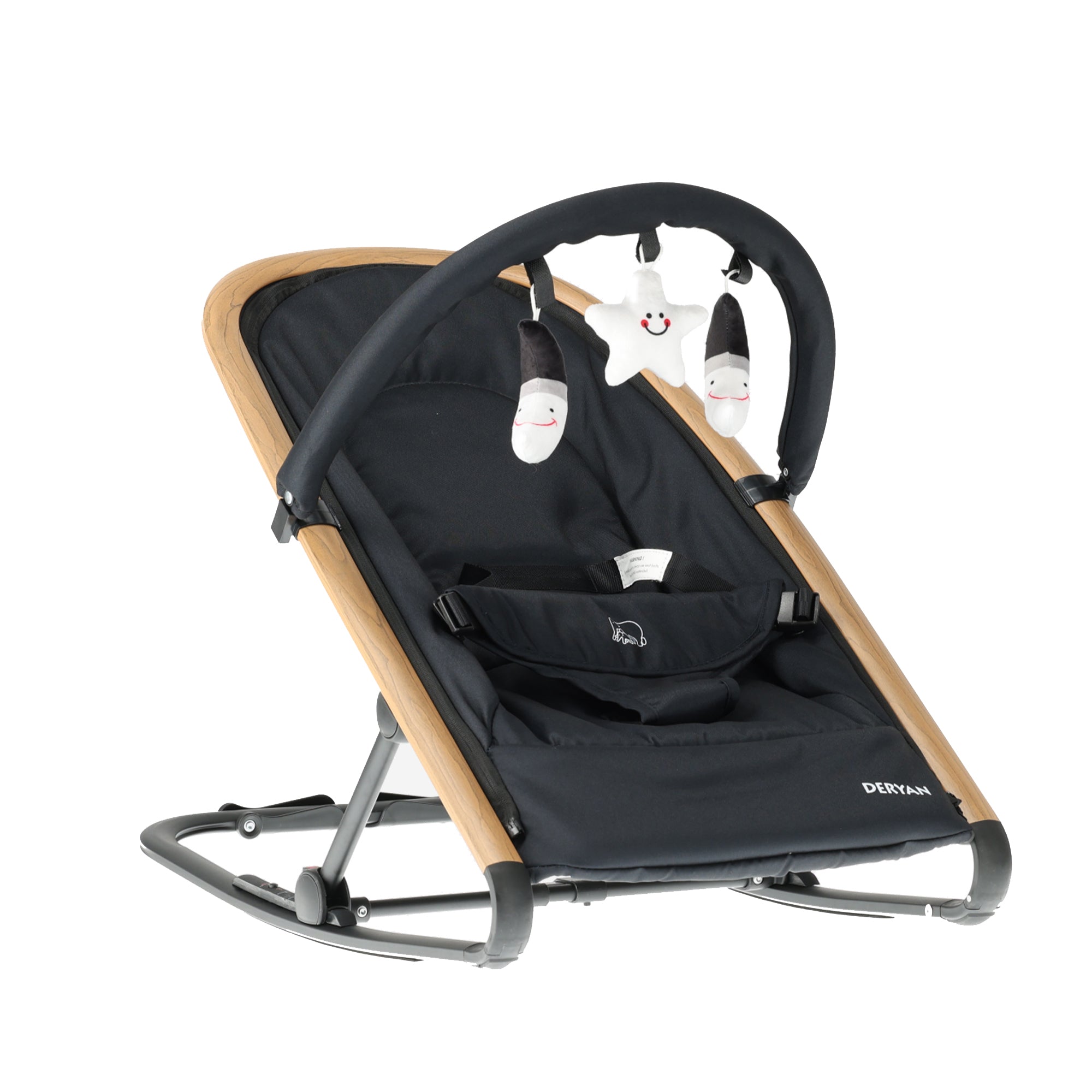 Deryan Rocker Luxe 2-in-1 Wipstoel - Zwart